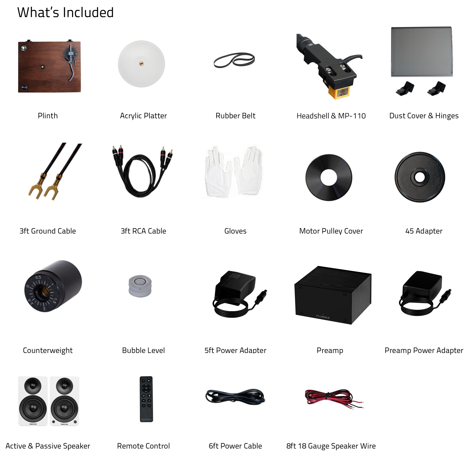 Fluance RT85N Reference High Fidelity Vinyl Turntable, PA10 Phono Preamp and Ai41 Powered 5" Stereo Bookshelf Speakers