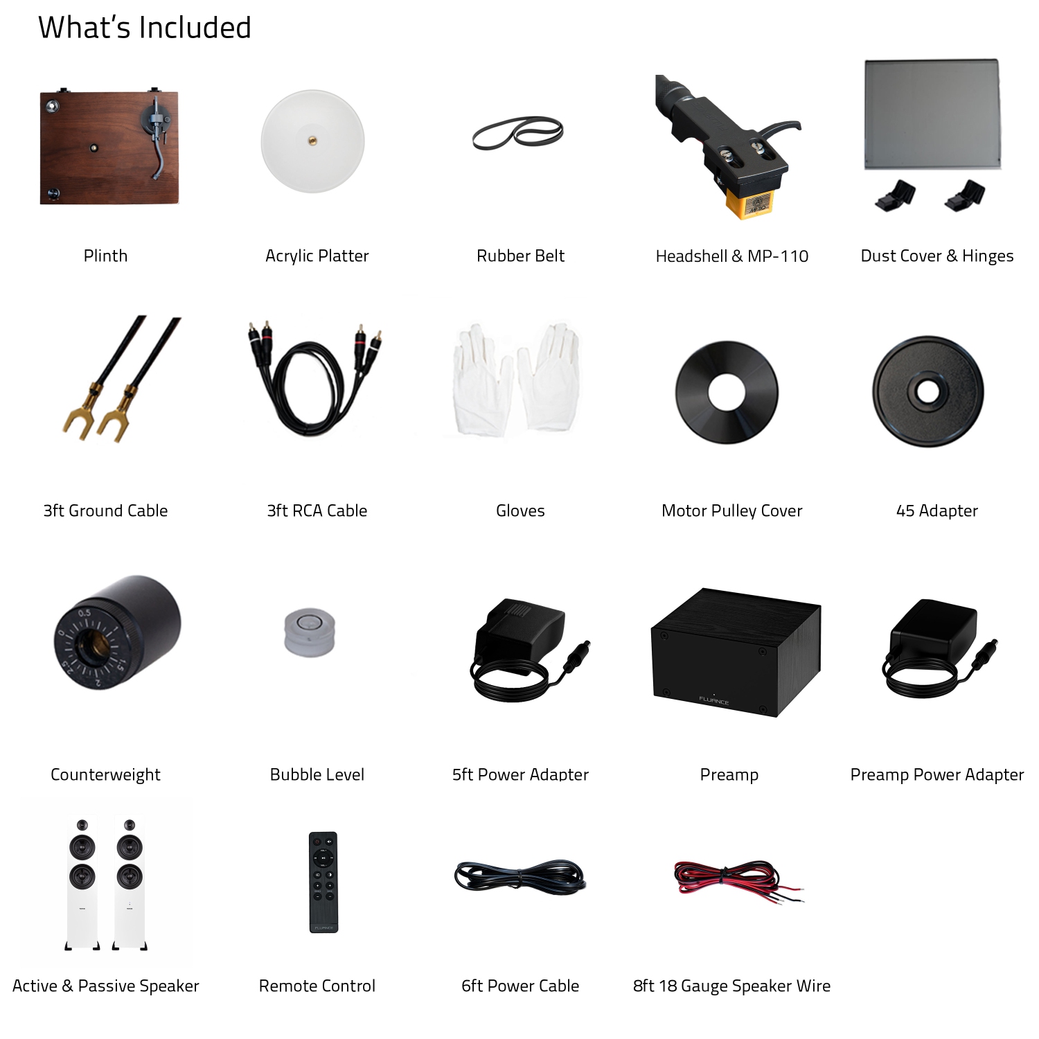 Fluance RT85N Reference High Fidelity Vinyl Turntable, PA10 Phono Preamp and Ai61 Powered 6.5" Stereo Bookshelf Speakers