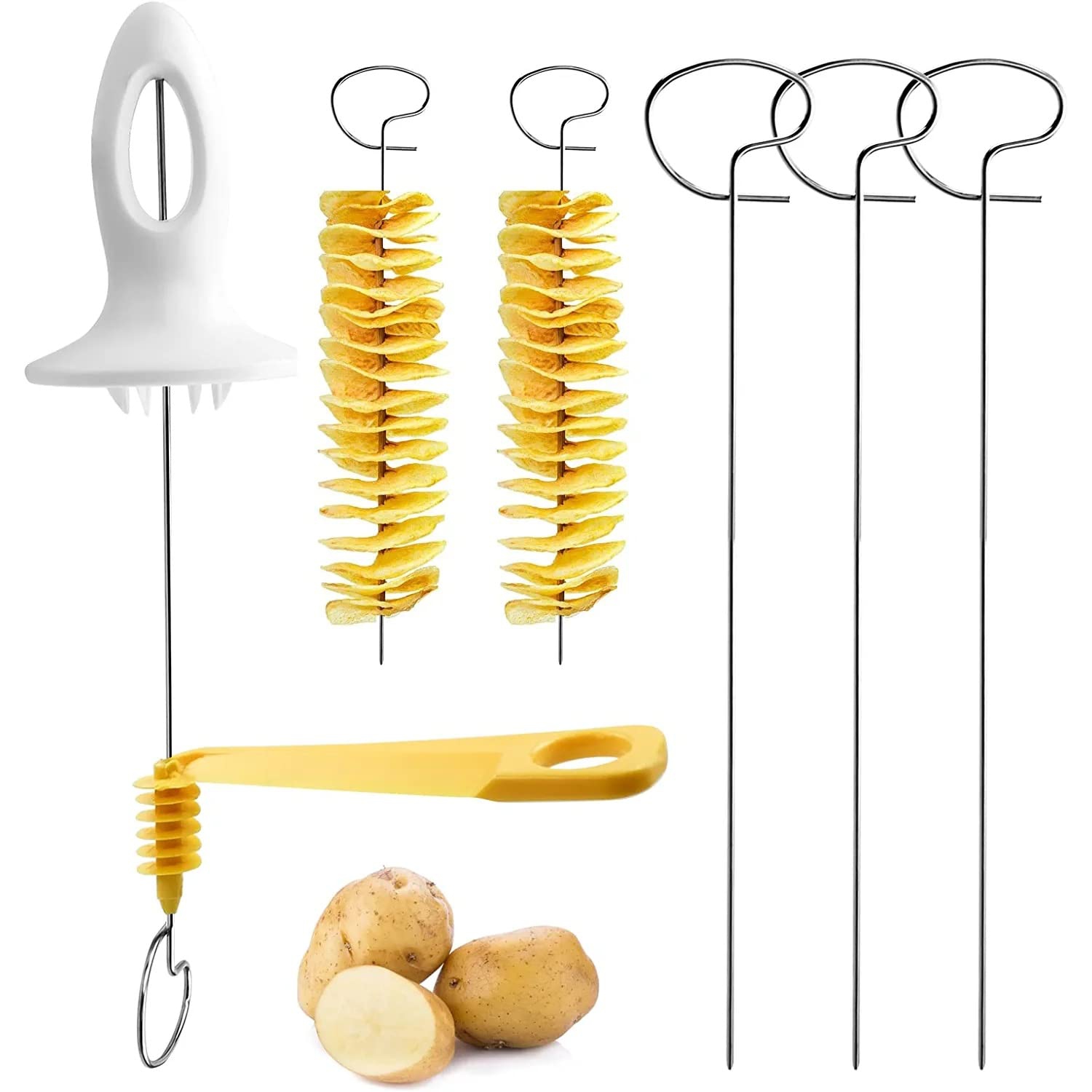 Potato Spiral Cutter, Manual Scope Fry Vegetable Spiralizer Chips Maker  Twisted Potato (As Shown)