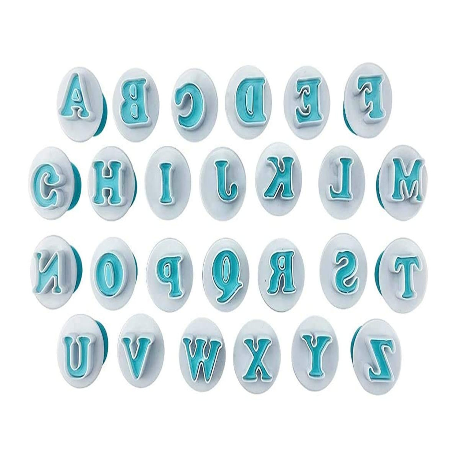 62Pcs Alphabet Cookie Cutters Set With Upper, Lowercase And Numeric Icing Cake Decorating Fondant Number Cutters Mould Tools for Sugarcraft Biscuit