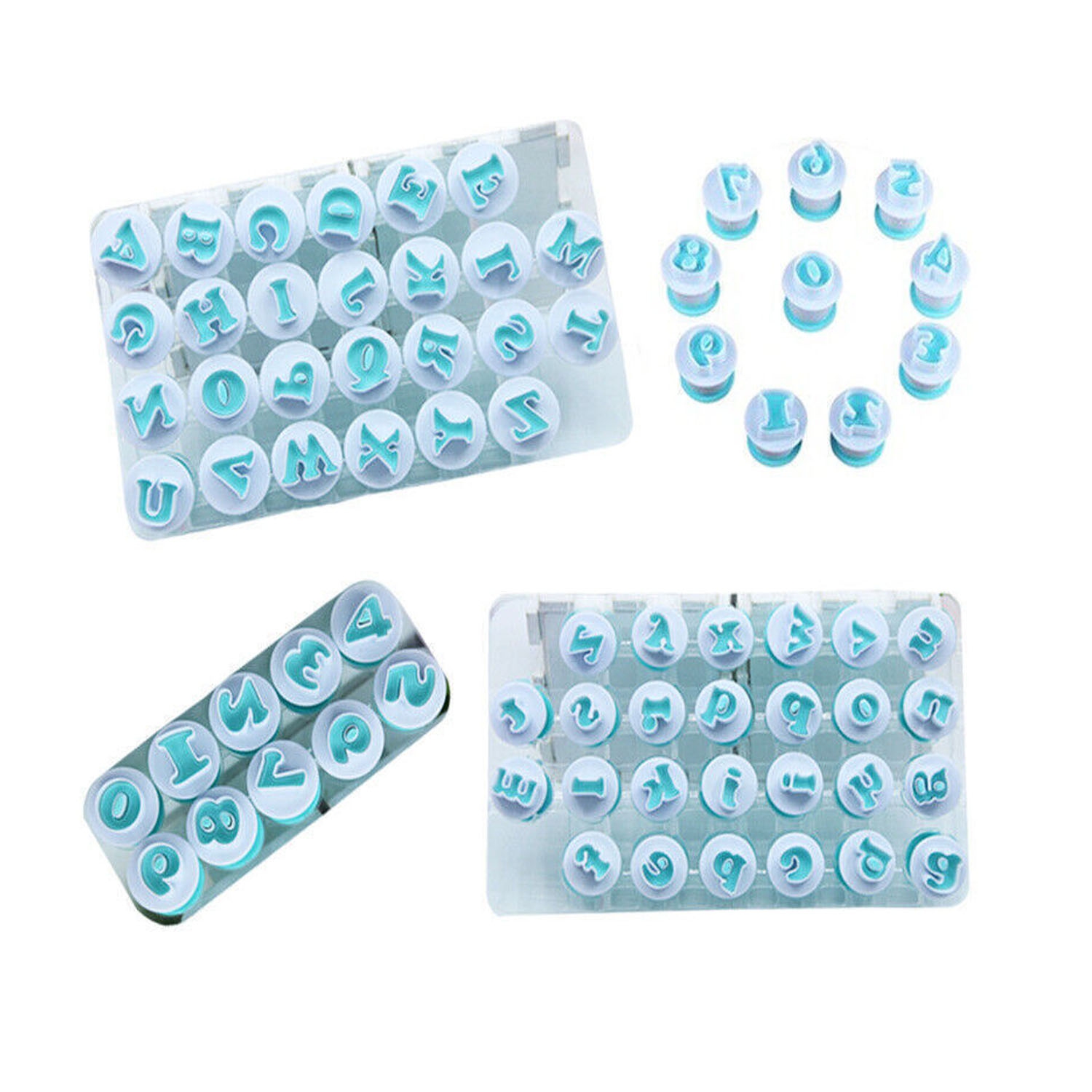 62Pcs Alphabet Cookie Cutters Set With Upper, Lowercase And Numeric Icing Cake Decorating Fondant Number Cutters Mould Tools for Sugarcraft Biscuit