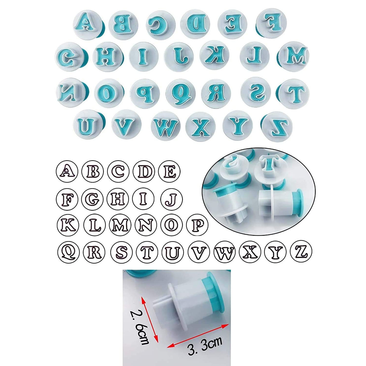 62Pcs Alphabet Cookie Cutters Set With Upper, Lowercase And Numeric Icing Cake Decorating Fondant Number Cutters Mould Tools for Sugarcraft Biscuit