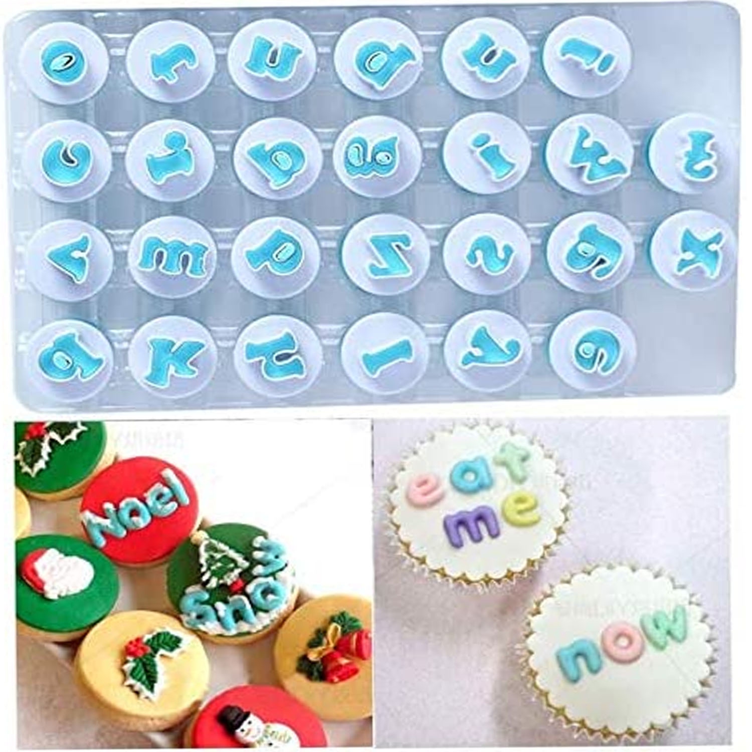 62Pcs Alphabet Cookie Cutters Set With Upper, Lowercase And Numeric Icing Cake Decorating Fondant Number Cutters Mould Tools for Sugarcraft Biscuit