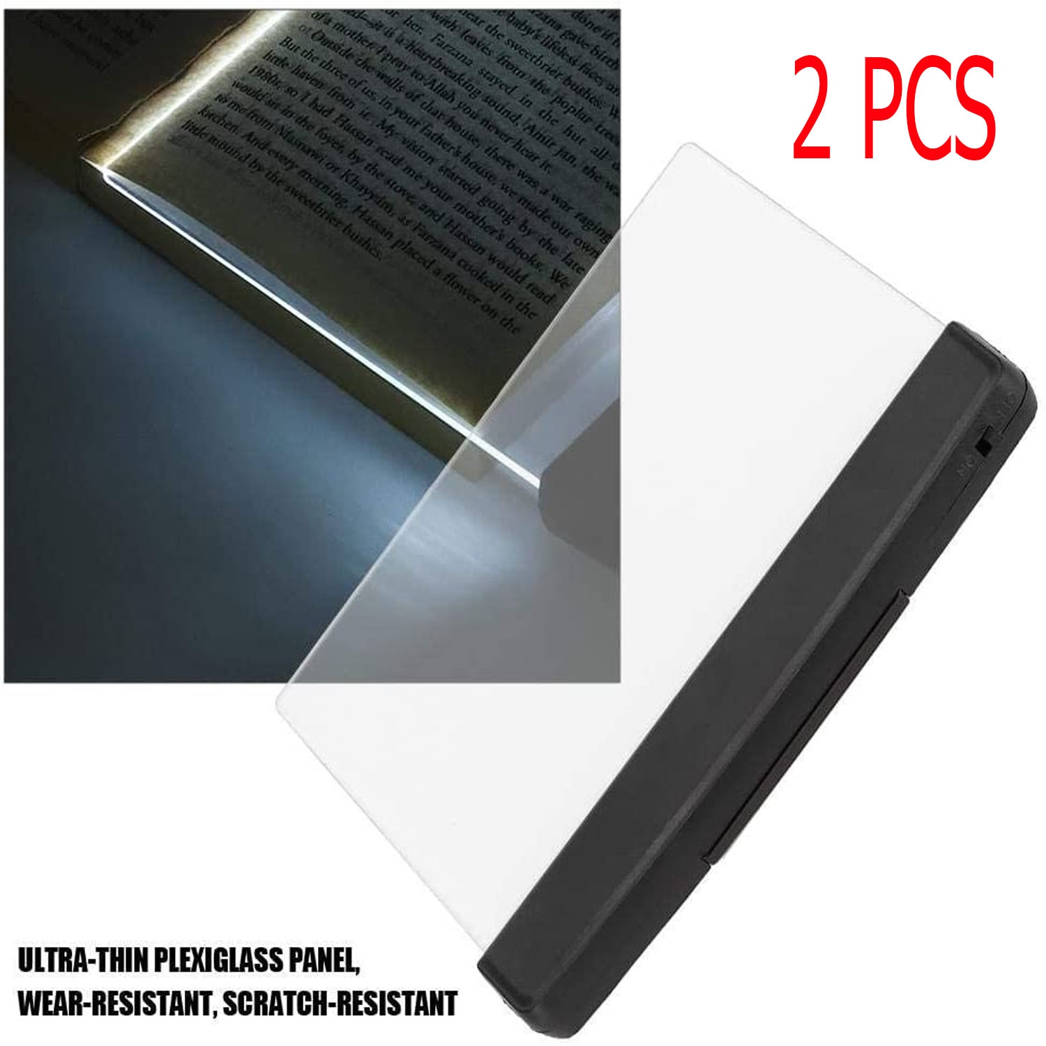 Lampe de livre de lecture à LED 2 pièces, lumière de livre à panneau plat à LED, protection des yeux, lumière de signet portable pour la lecture de