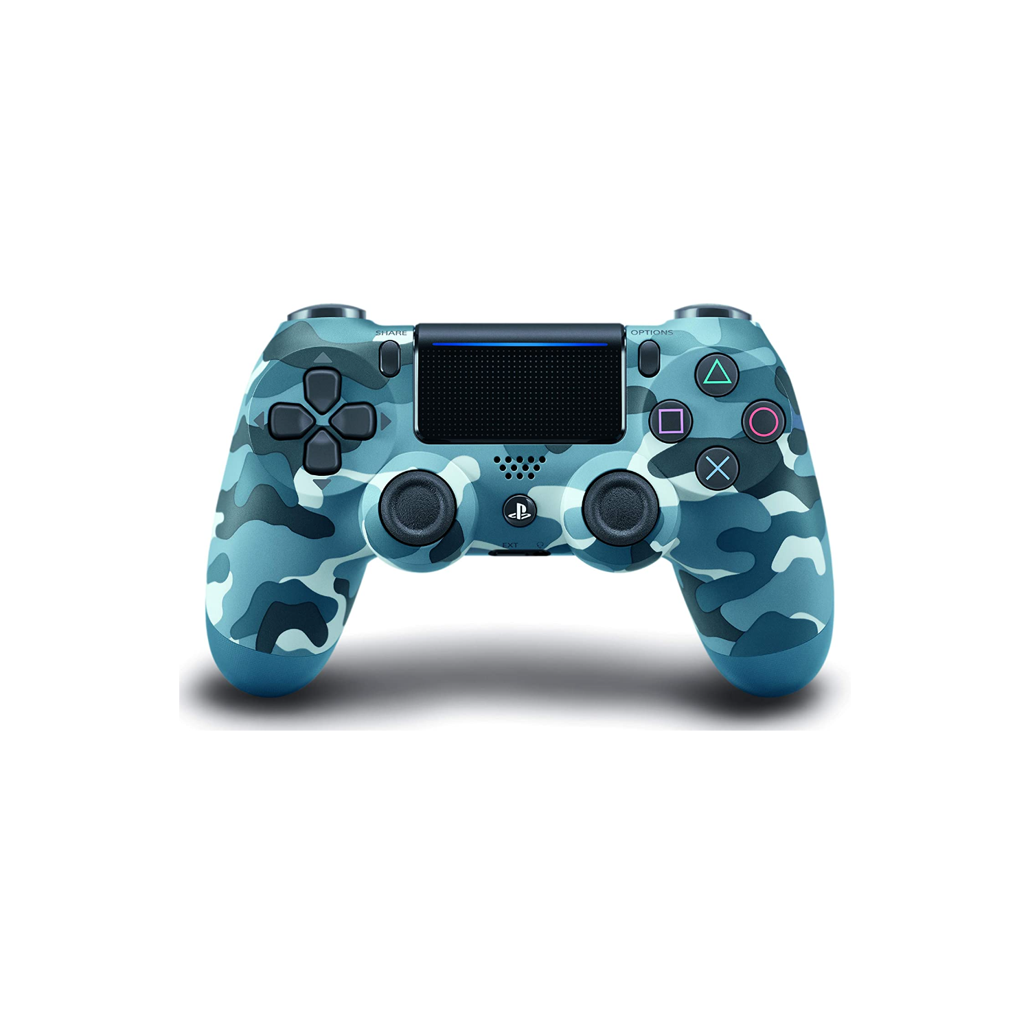 Open Box REFURBISHED PS4 DualShock 4 Wireless Controller Joystick for PS4 with Charging Cable (Blue Camouflage)
