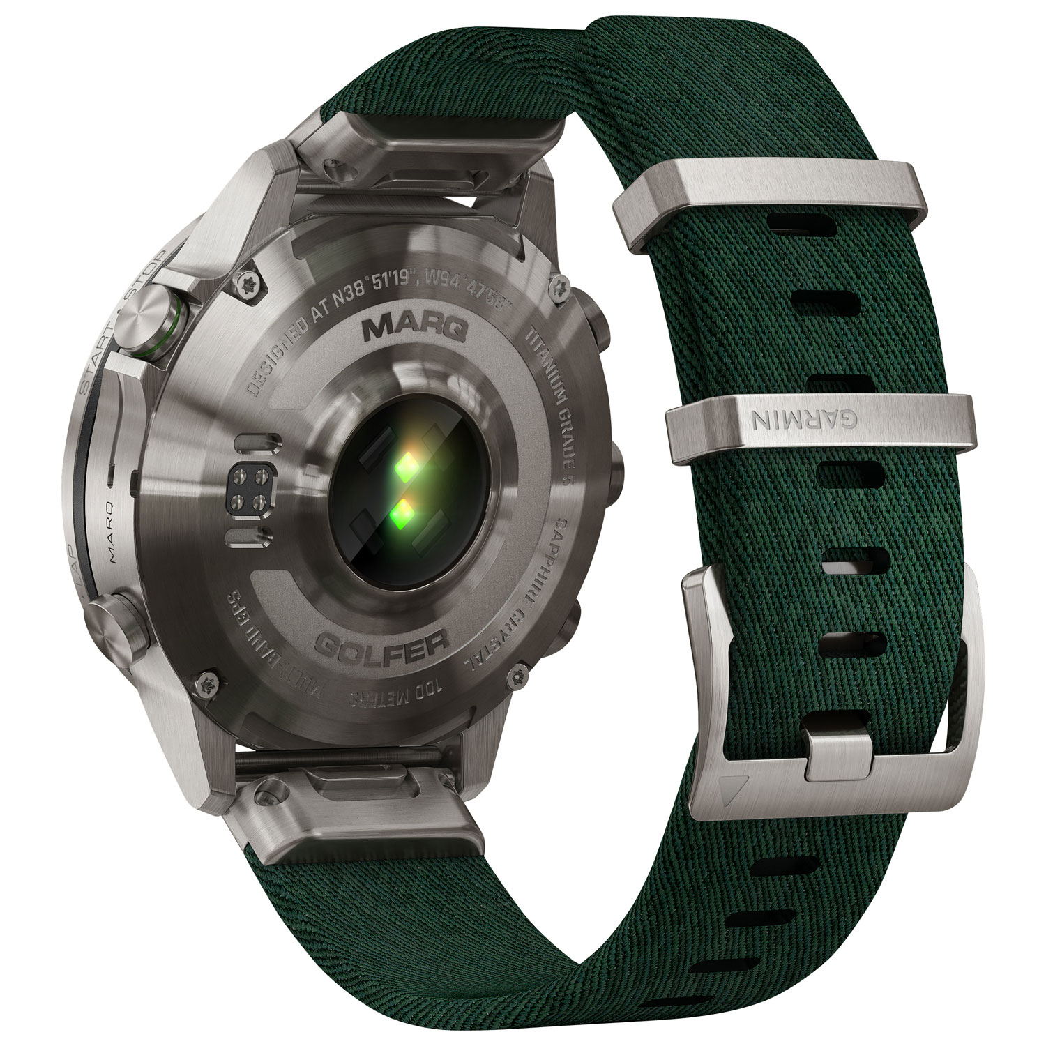 Montre intelligente Bluetooth avec GPS de 46 mm MARQ Golfer Gen 2 de Garmin - Vert pin