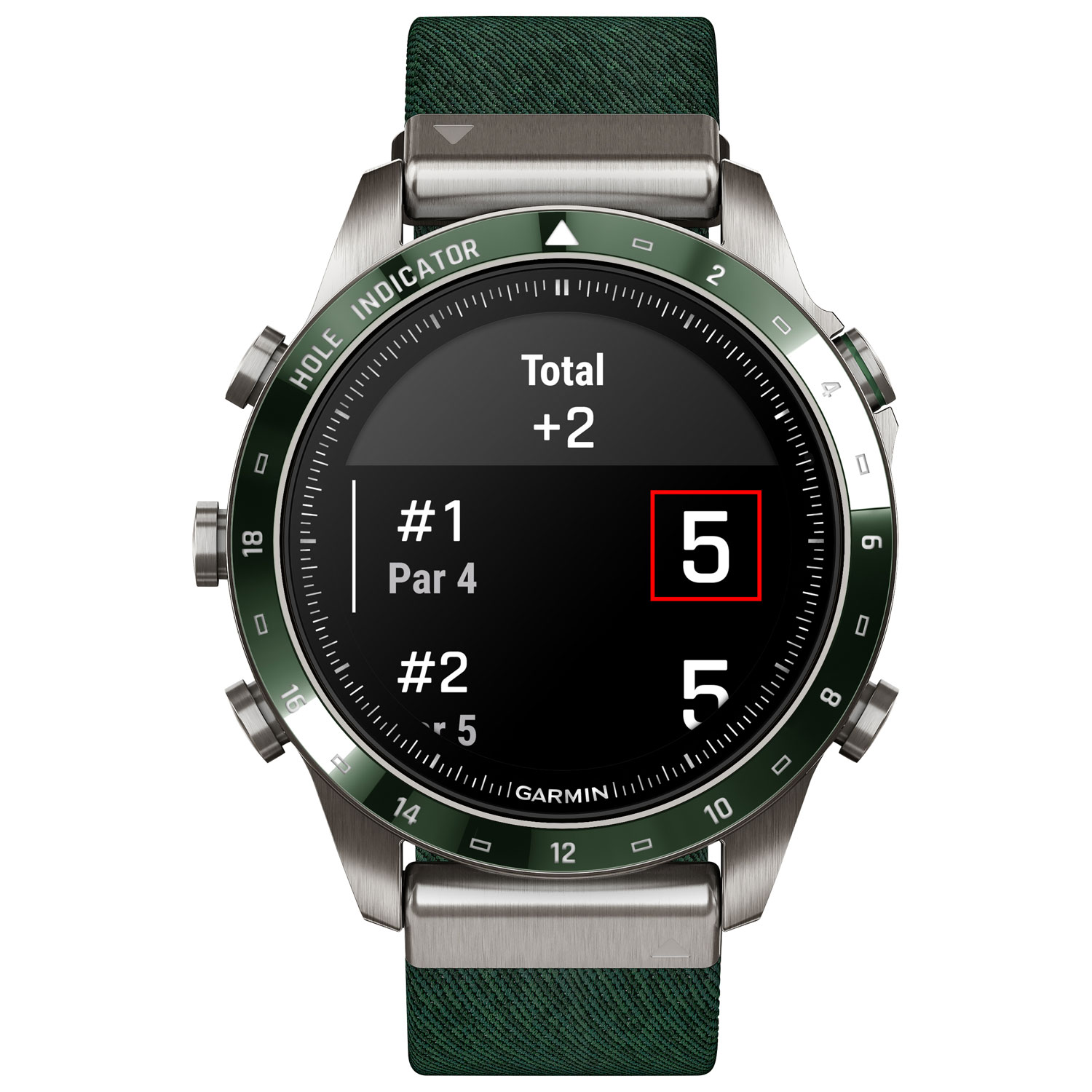 Montre intelligente Bluetooth avec GPS de 46 mm MARQ Golfer Gen 2 de Garmin - Vert pin