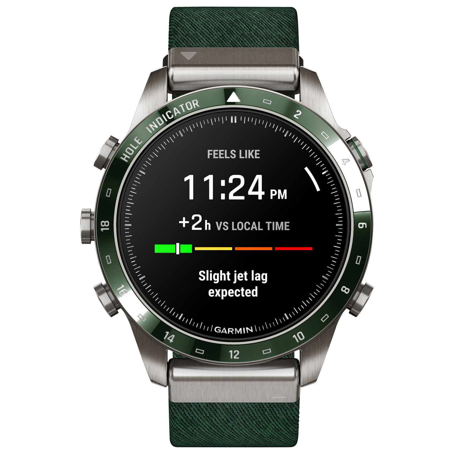 Montre intelligente Bluetooth avec GPS de 46 mm MARQ Golfer Gen 2 de Garmin - Vert pin