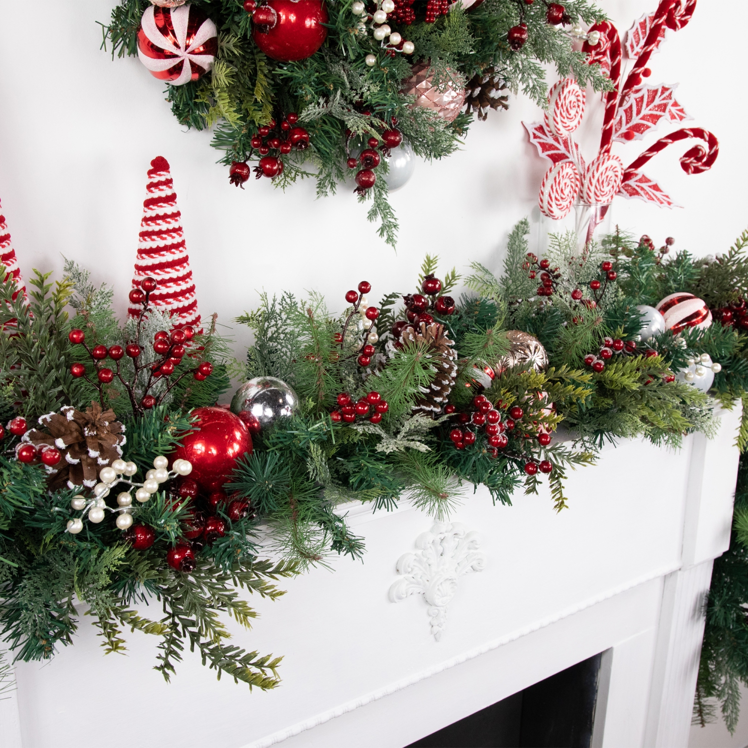 Pre-Decorated Ornaments and Pinecones Artificial Christmas Garland - 7' x 14" - Unlit