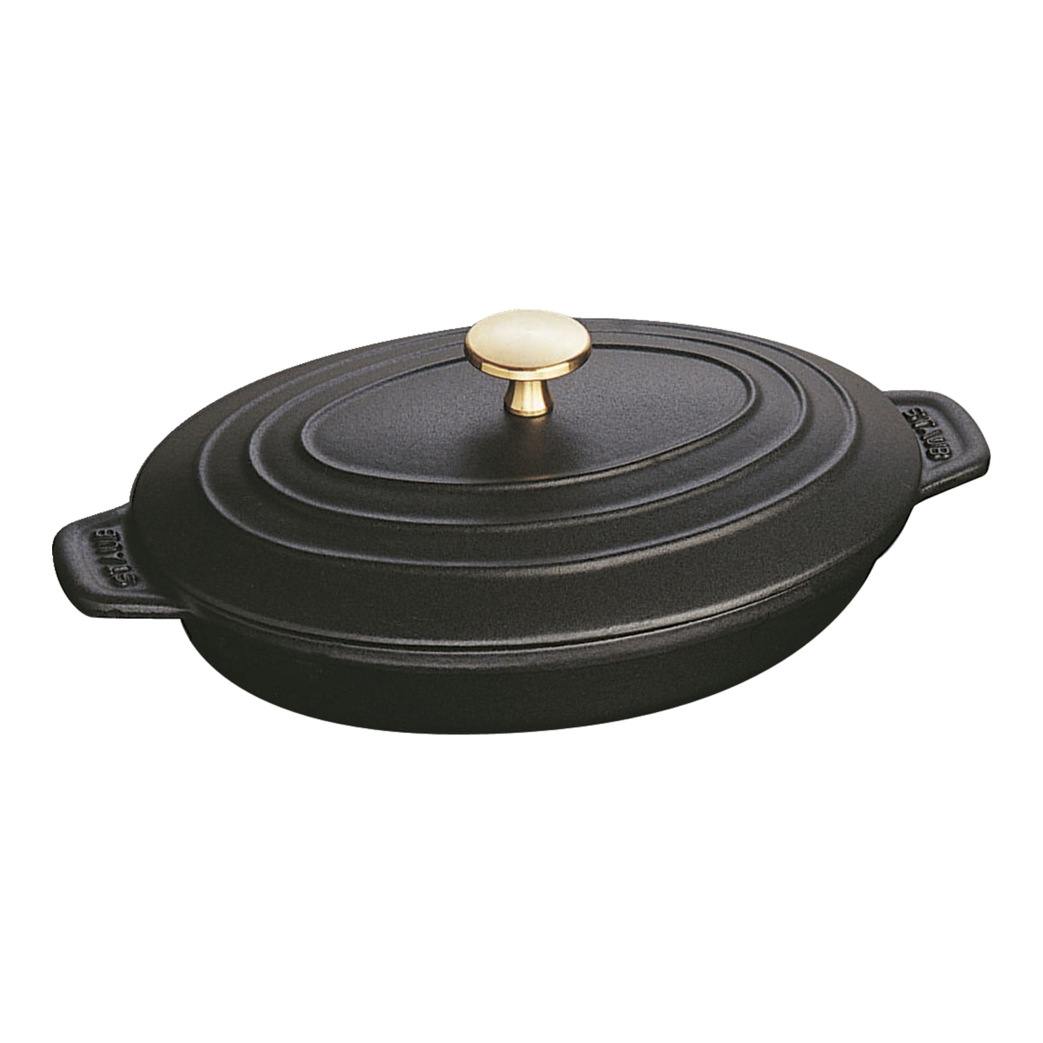 STAUB Specialities 1 L Cast Iron Oval Oven Dish With Lid, Black