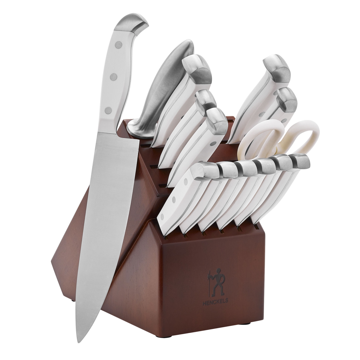 HENCKELS Statement 15 Piece Knife Block Set, White