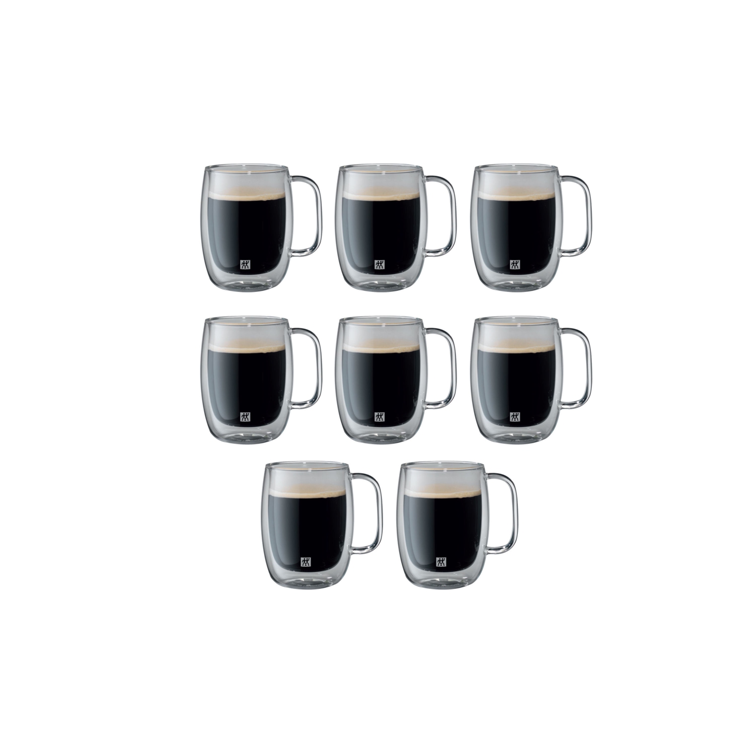 ZWILLING – Ensemble de 8&nbsp;tasses à espresso doubles Sorrento Plus, transparent, format économique