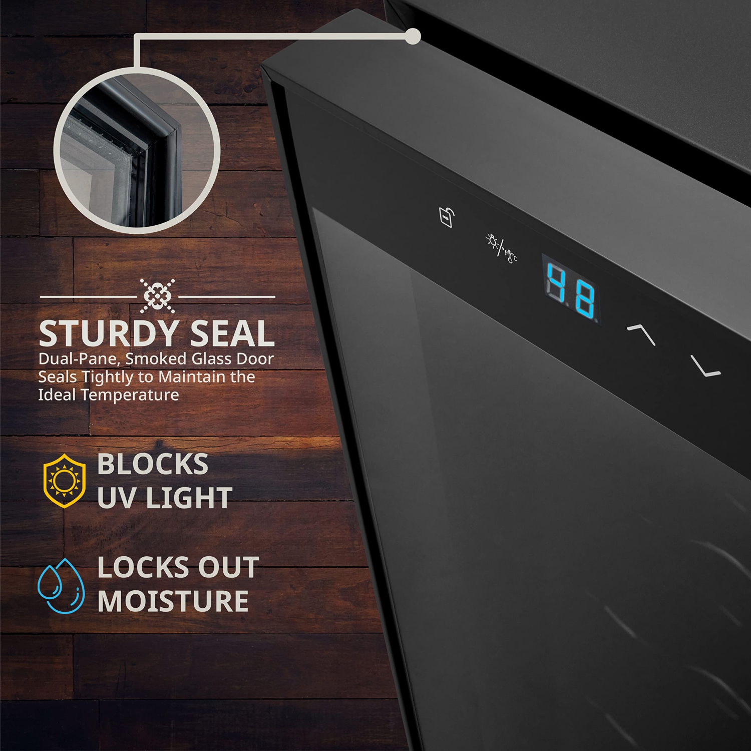 Ivation 18 Bottle Freestanding Wine Fridge, Wine Cooler with Lock, Black