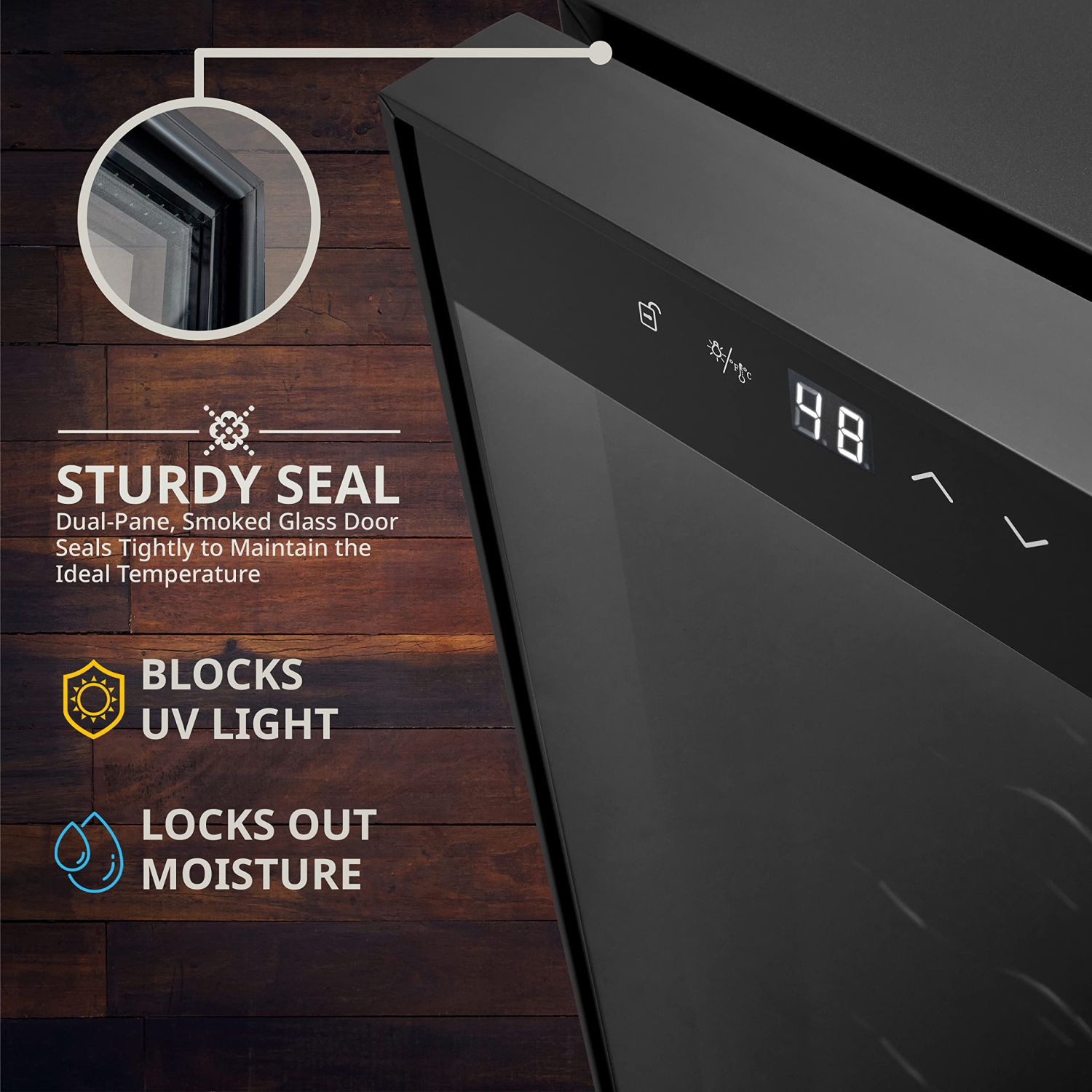 Ivation – réfrigérateur à vin autonome pour 16 bouteilles, refroidisseur à vin avec serrure, noir