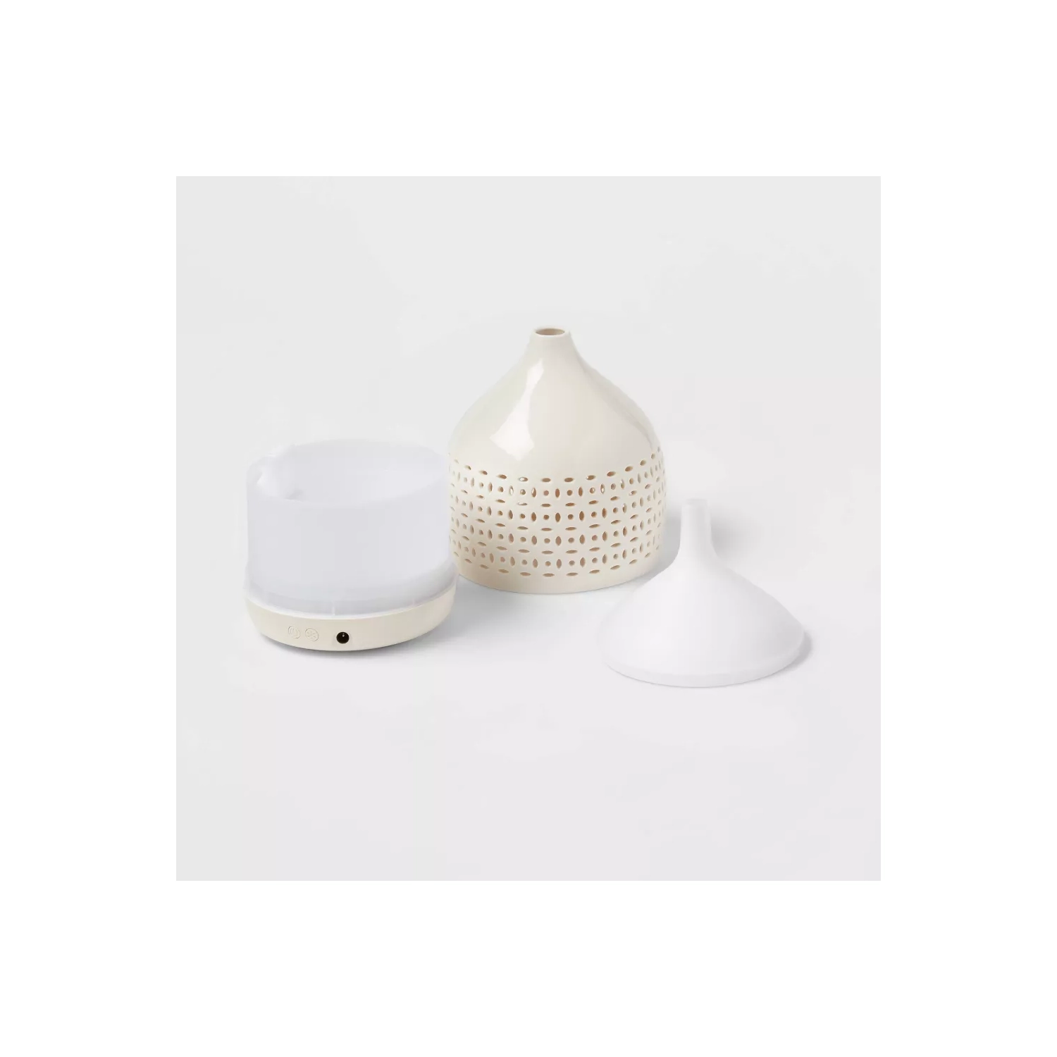 300ml Cutout Ceramic Color Changing Oil Diffuser White - Opalhouse