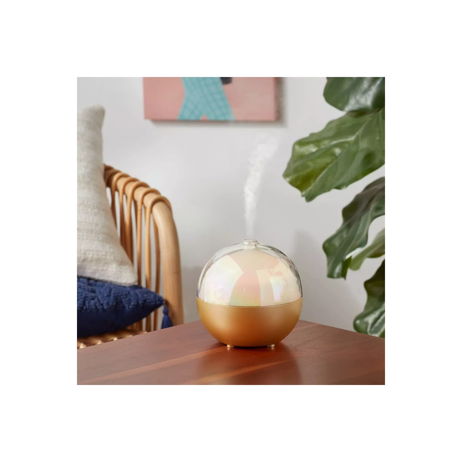 Diffuseur d’huile à couleurs changeantes, 300 ml, blanc/doré - Opalhouse