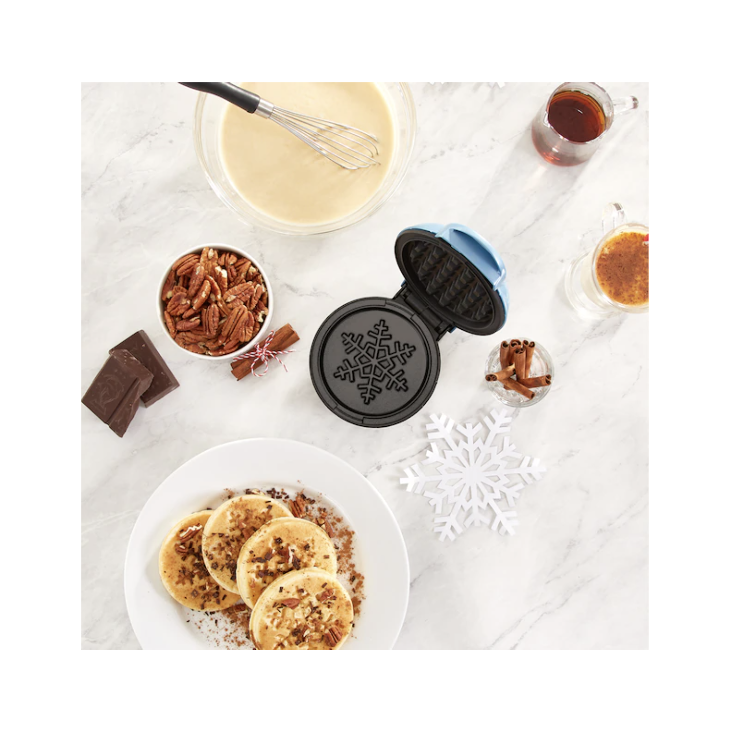 Mini gaufrier flocon de neige DASH - Bleu - DMF001