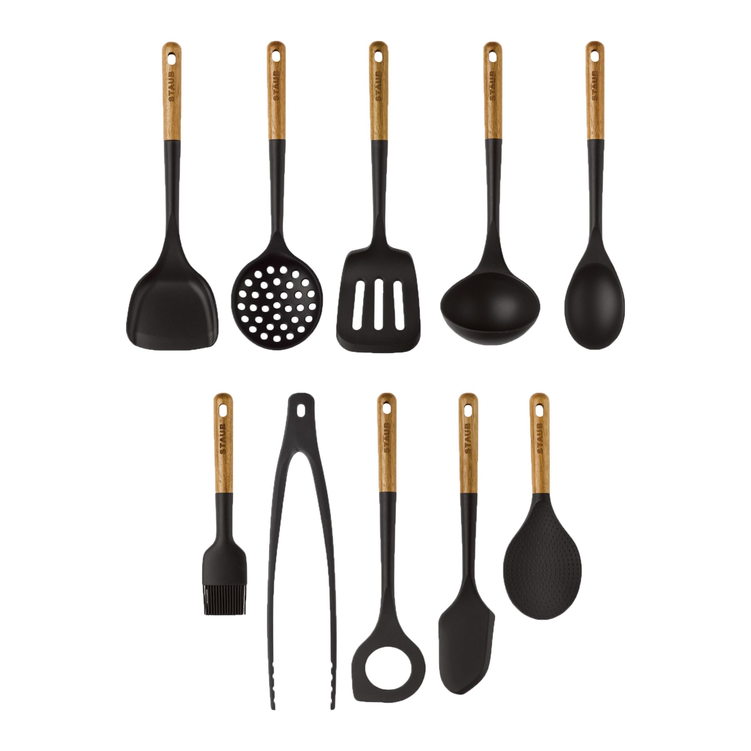 STAUB 10 Piece Silicone Kitchen Gadgets Sets, Black