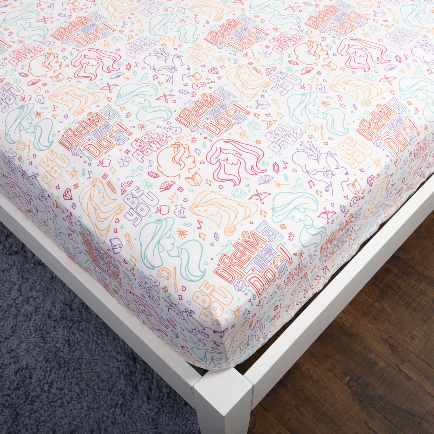 Ensemble de draps pour enfants princesse Jasmin, Raiponce, Ariel avec édredon réversible lit simple dans un sac Ensemble de 4 pièces pour enfants