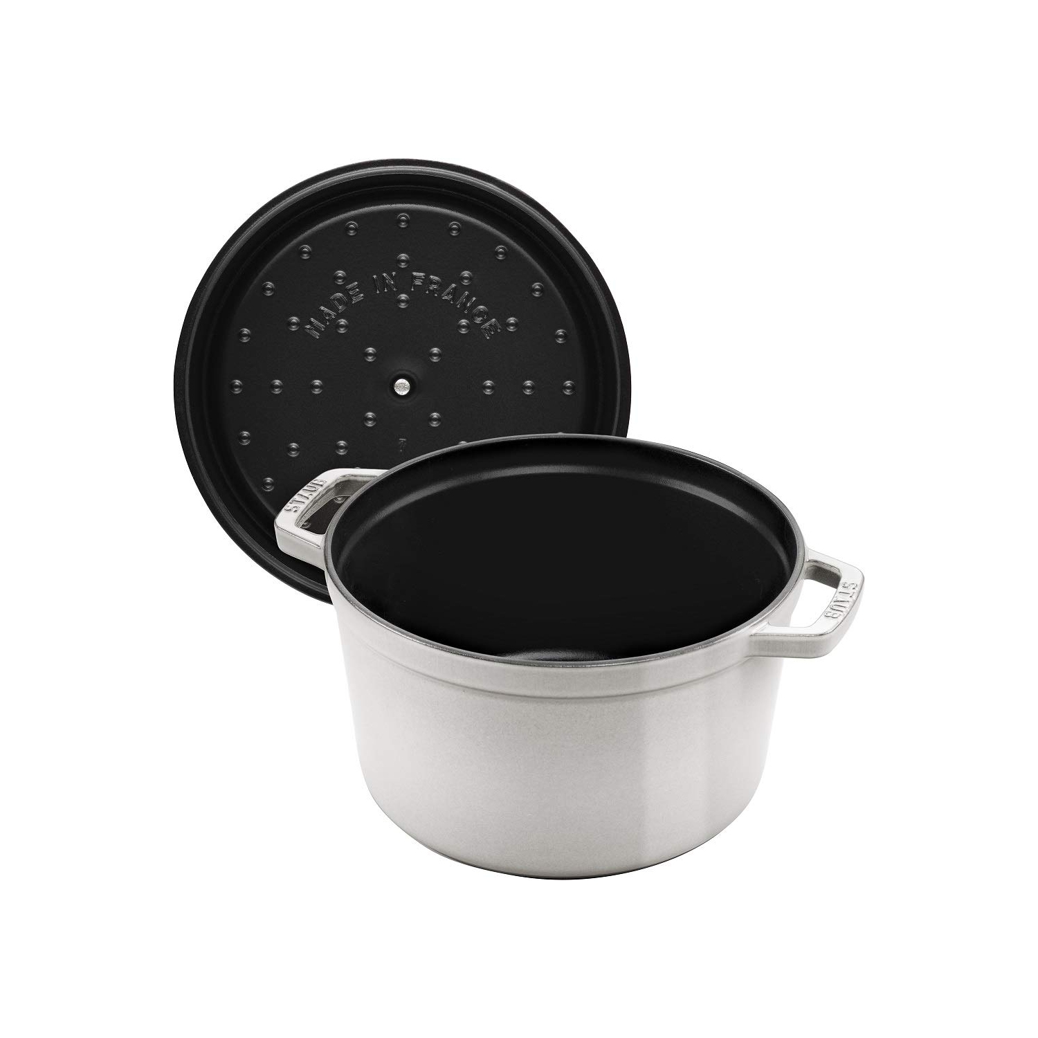 STAUB La Cocotte 4.75 L Cast Iron Round Tall Cocotte, White Truffle