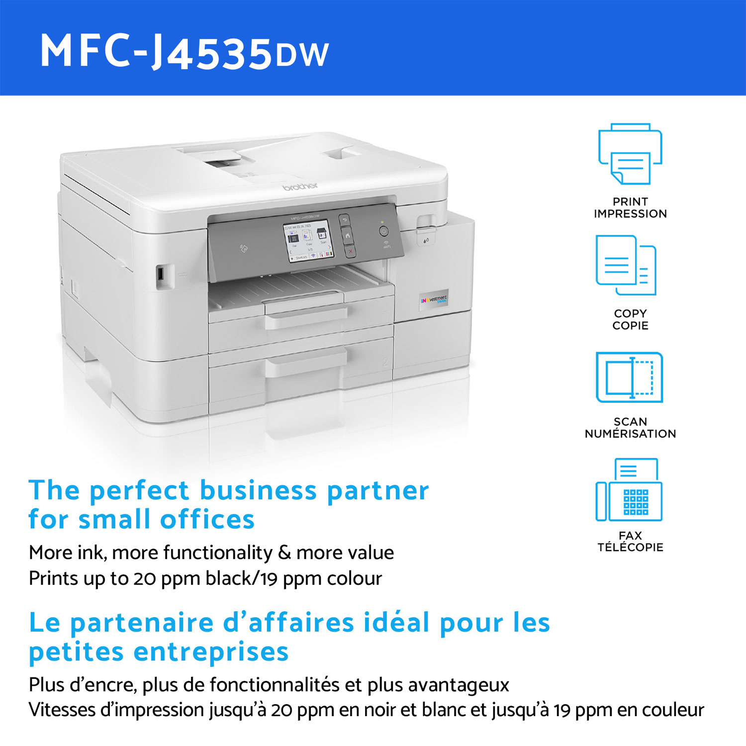 Brother INKvestment Tank Wireless All-In-One Inkjet Printer