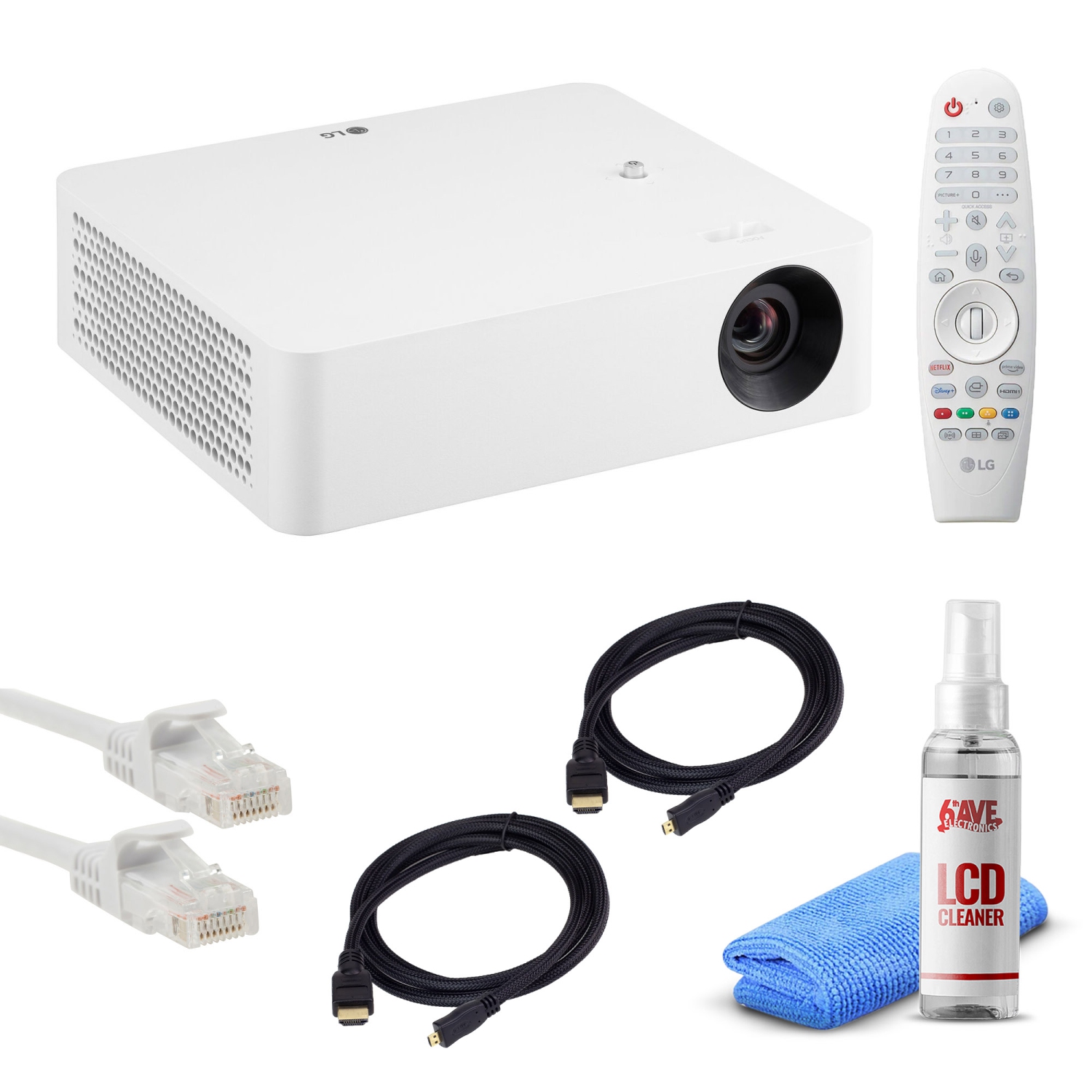 LG CineBeam PF610P Full HD Projector + 6FT HDMI Cable + LCD Screen Cleaner