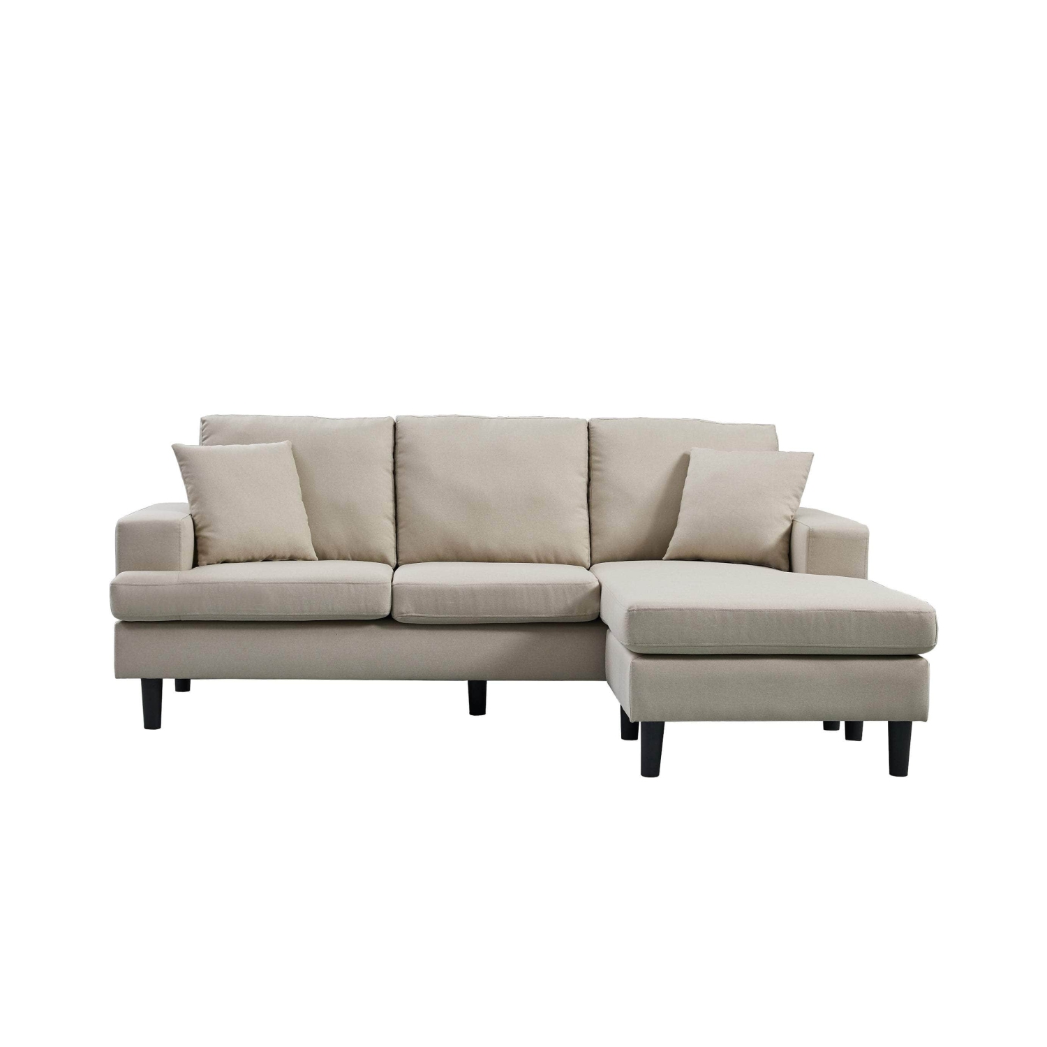Urban Cali Sophia 84" Wide Sectional Sofa with Reversible Chaise - Cream