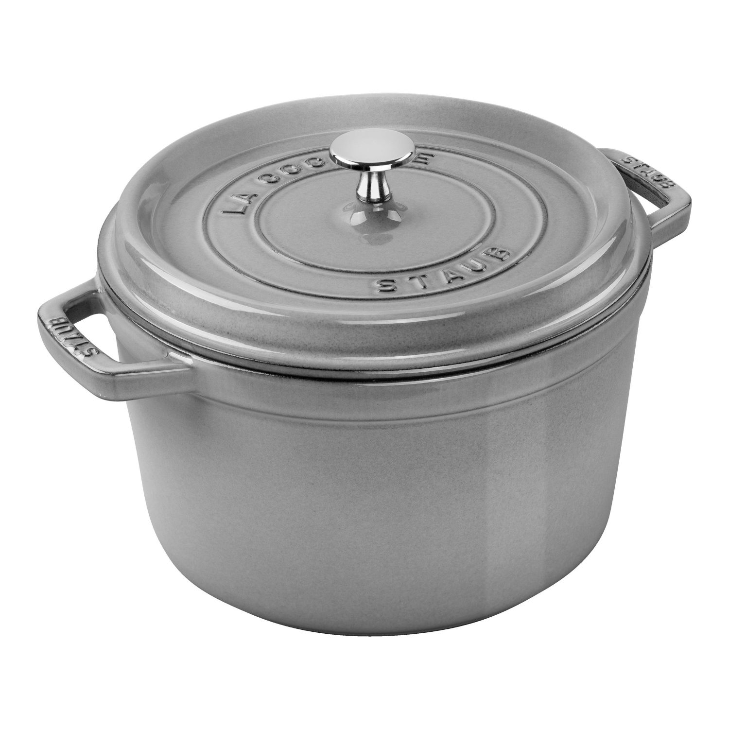 STAUB La Cocotte 4.75 L Cast Iron Round Tall Cocotte, Graphite-Grey