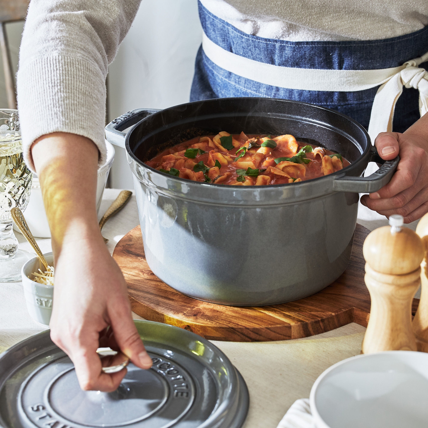STAUB – grande cocotte ronde en fonte la cotte, 4,75 L, graphite-gris