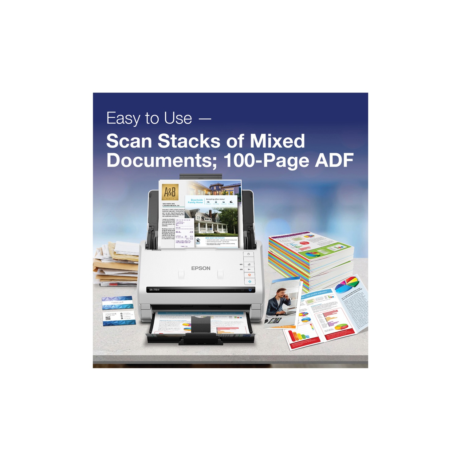 Epson DS-770 II Document Scanner - White