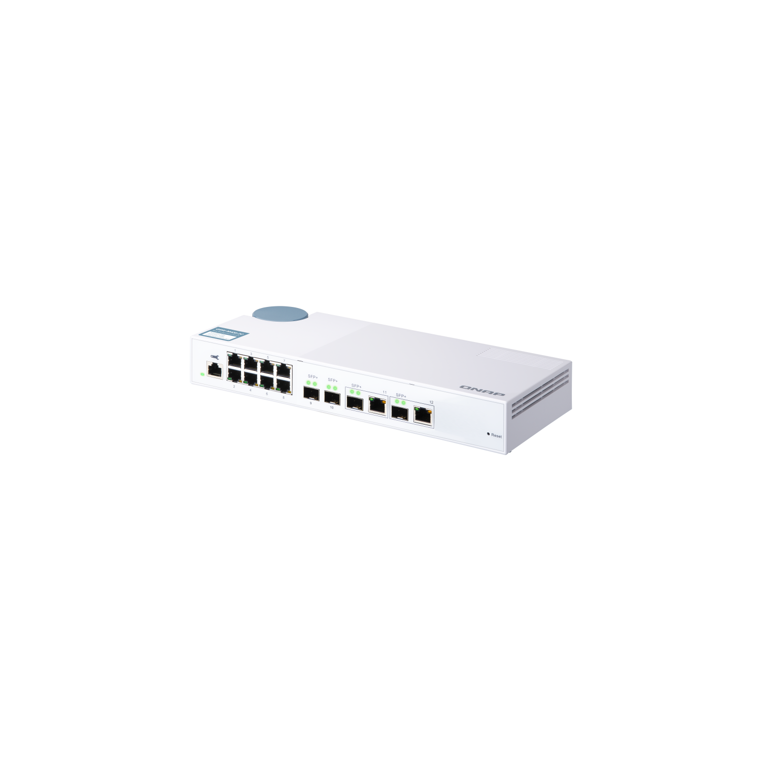 QNAP – Commutateur géré QSW-M408-2C-US 10GbE, 2 ports 10GbE SFP+/RJ45 combinés, 2 ports 10GbE SFP+, 2 ports 10GbE base-T et 8 ports Gigabit