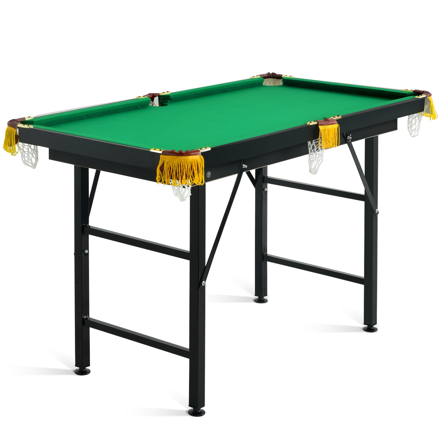 Topbuy 47" Pool Table Set for Kids Foldable Billiard Table for Home and School Green
