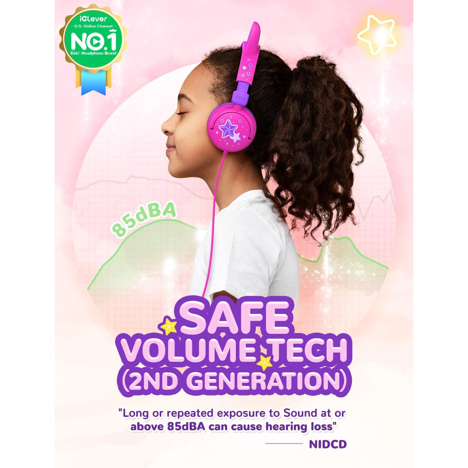 Casque pour enfants avec oreilles de chat LED, casque filaire intra-auriculaire de 3,5 mm avec câbles lacés pour smartphones, PC, tablette et