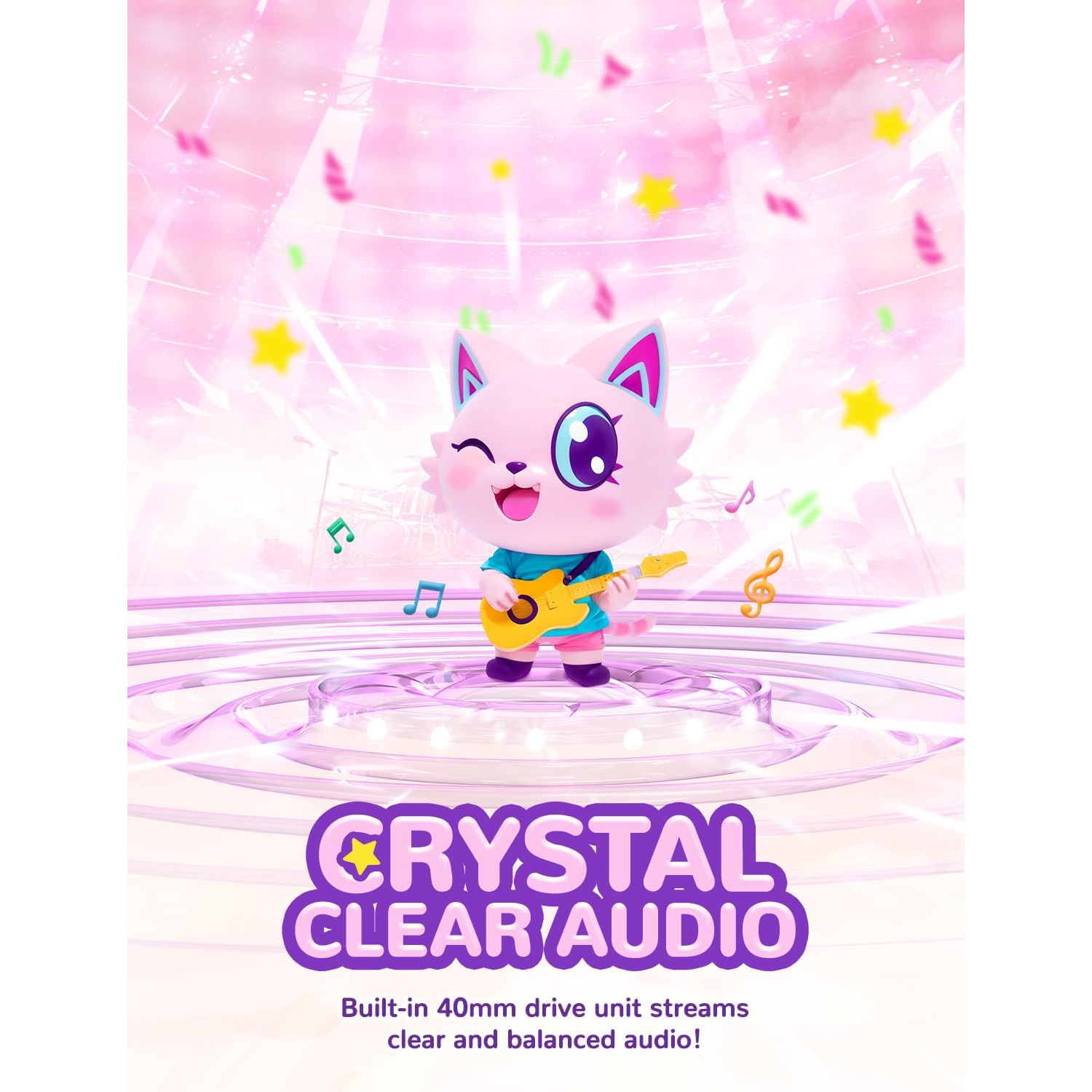 Casque pour enfants avec oreilles de chat LED, casque filaire intra-auriculaire de 3,5 mm avec câbles lacés pour smartphones, PC, tablette et