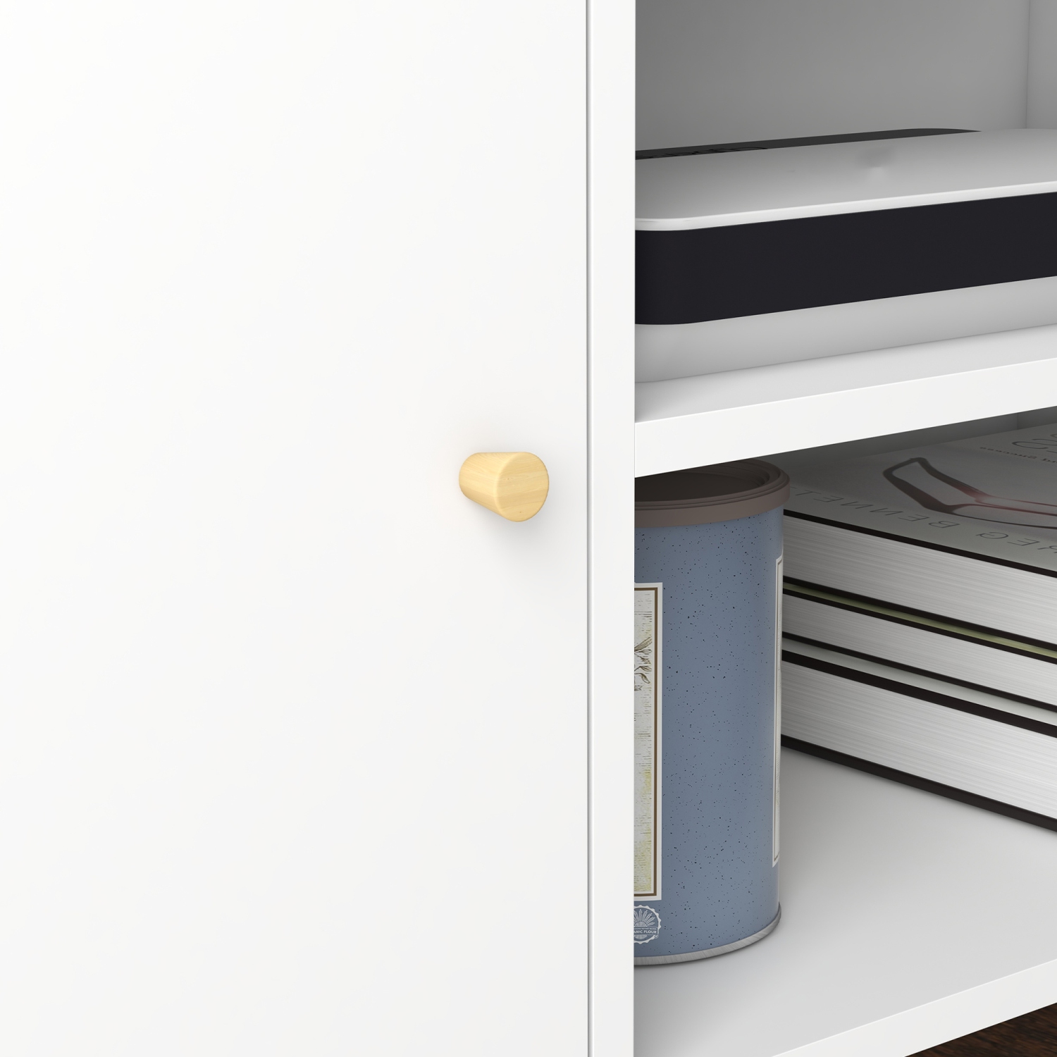 Meuble pour téléviseur mesurant jusqu’à 55 po de HOMCOM, unité de divertissement avec tablettes de rangement et pattes en bois pour salon, blanc