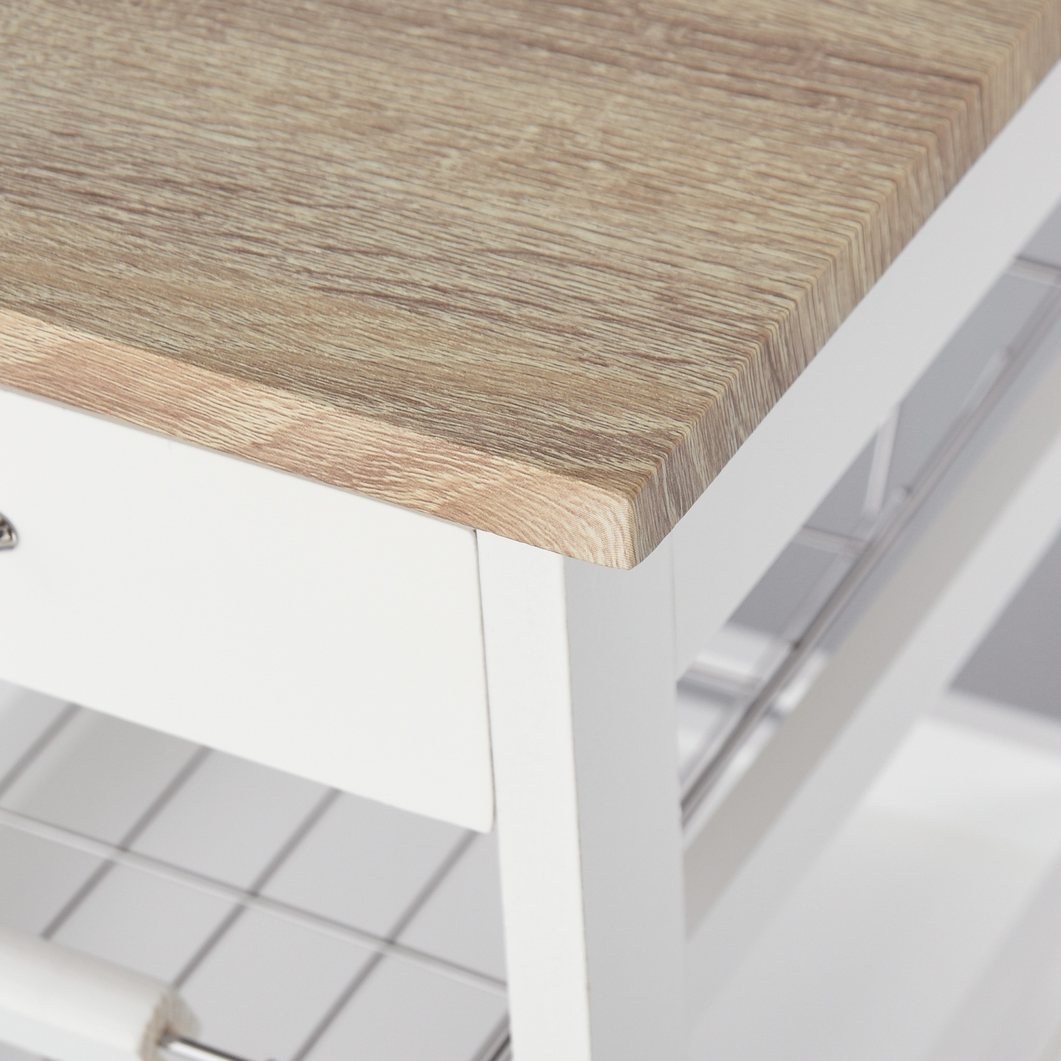 Chariot de bar HOMCOM, chariot de cuisine à 5 niveaux avec plateau de service amovible, chariot à café sur roulettes avec tiroir et panier métallique