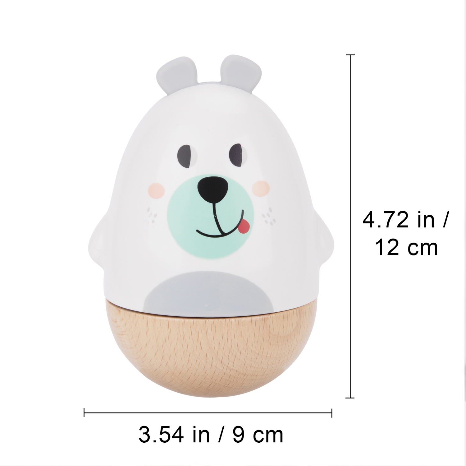 TOOKYLAND Bear Wind-Up Musical Wobbler - Roly Poly Tumbler Toy, Ages 12m+