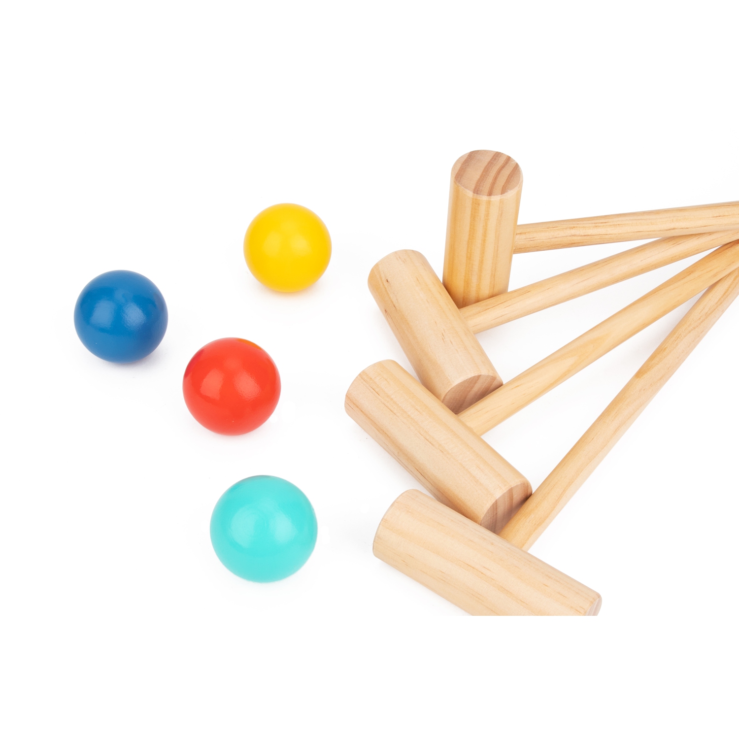 TOOKYLAND Kids Wooden Croquet Set - 17pcs - 4 Player Game Set with Carry Bag, Ages 3+