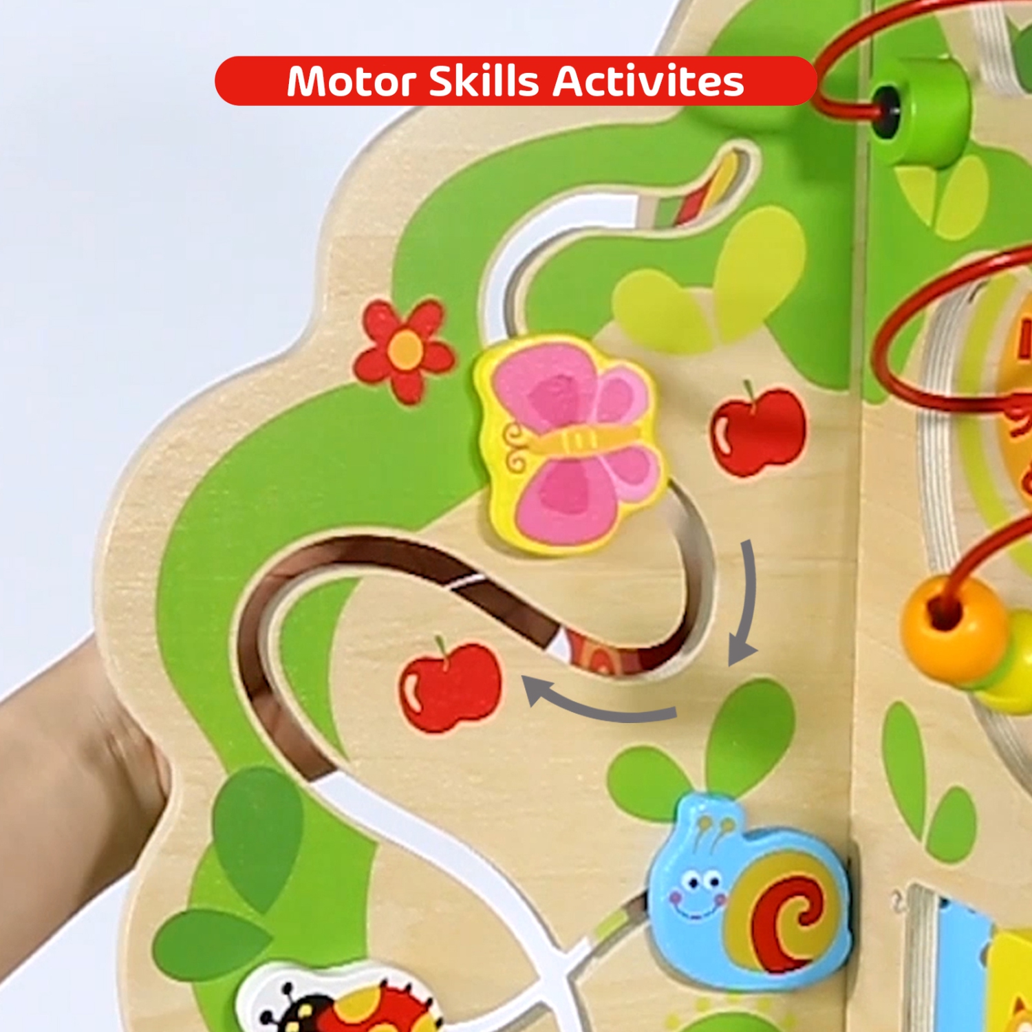 TOOKYLAND Centre d'Activités Rotatif pour Enfants - Arbre Jouet avec Labyrinthe de Perles, Engrenages, Horloge et Plus, 2 Ans +