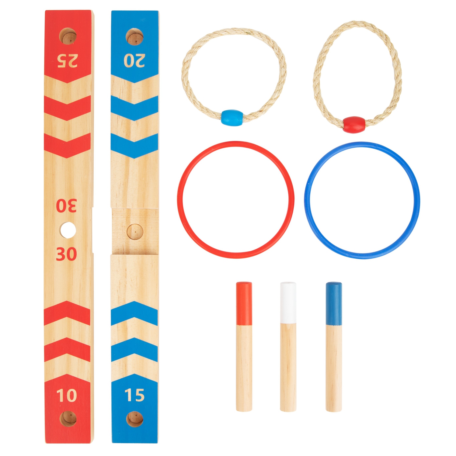 TOOKYLAND Jeu de Lancer d'Anneaux en Bois - 29pcs - Ensemble de Quoits avec Cartes de Pointage et Sac de Transport, 3 Ans +