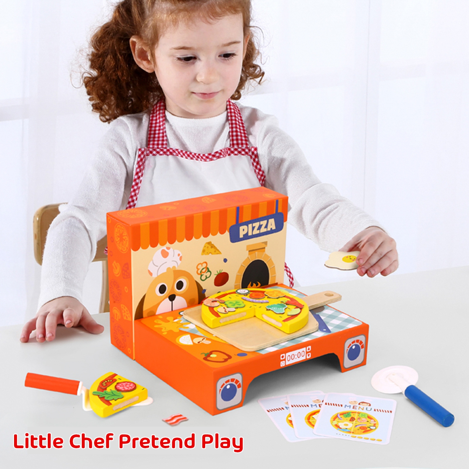 TOOKYLAND Ensemble de Jeu Four à Pizza - 39pcs - Jouet de Cuisine avec Faux Aliments, 3 Ans +