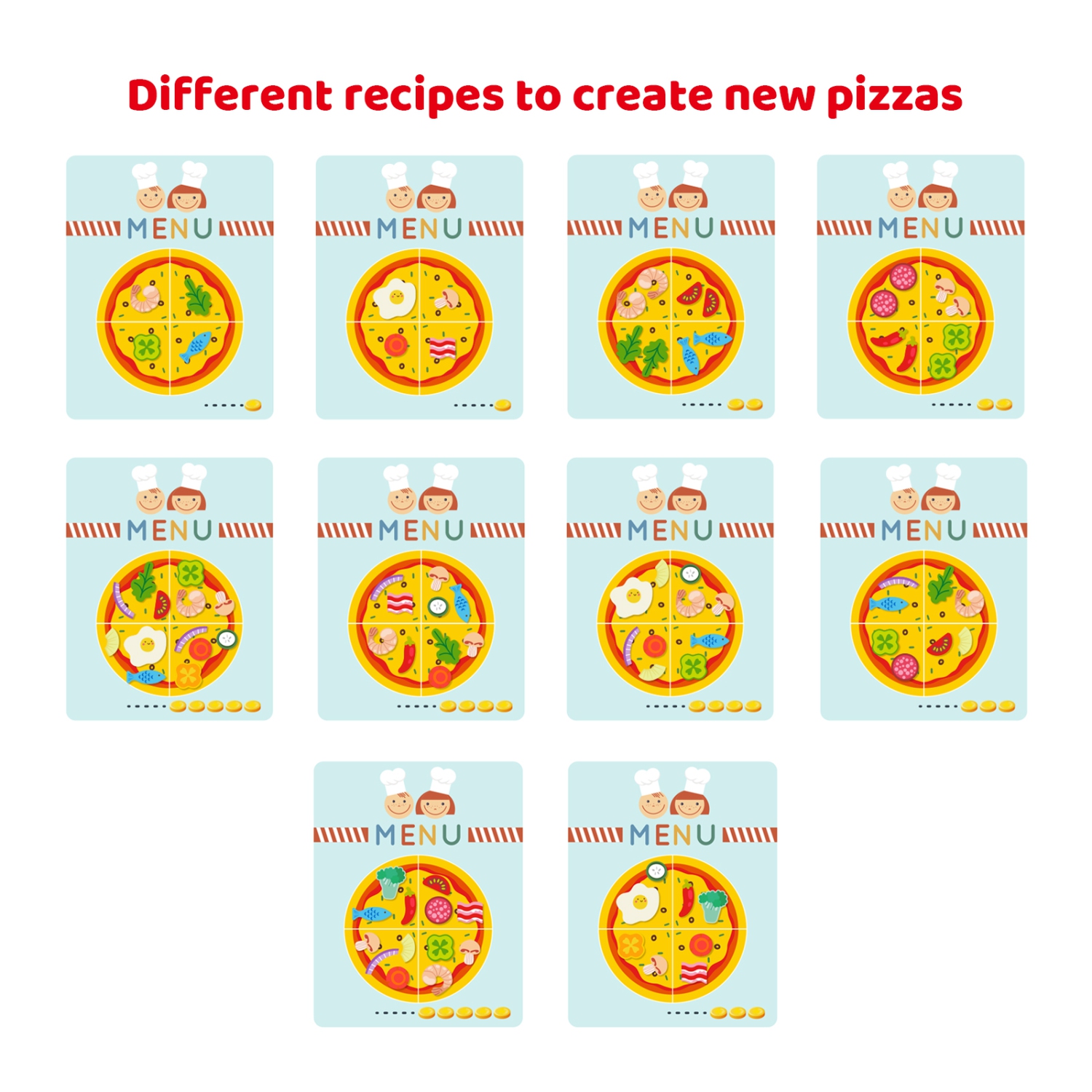TOOKYLAND Ensemble de Jeu Four à Pizza - 39pcs - Jouet de Cuisine avec Faux Aliments, 3 Ans +
