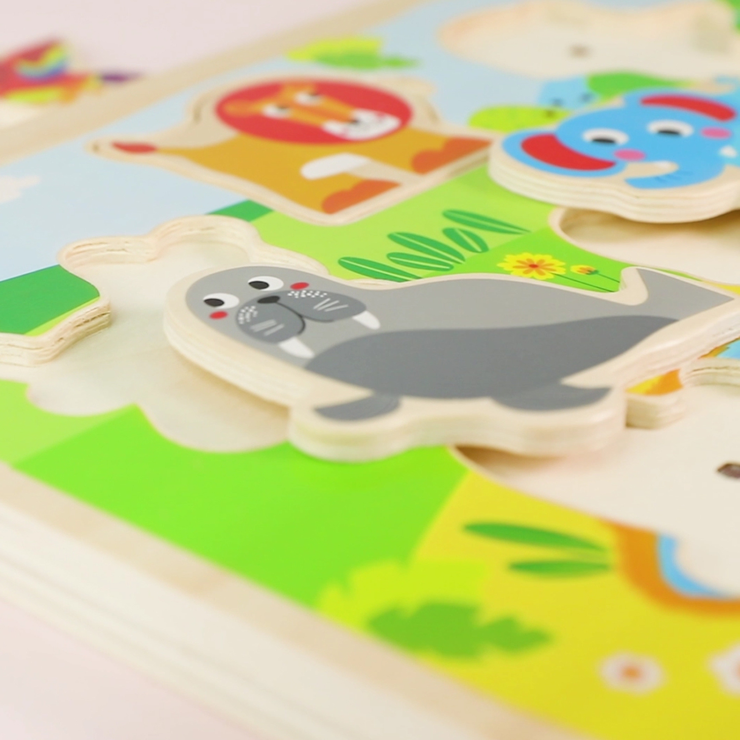 TOOKYLAND Casse-Tête Sonore - 7pcs - Puzzle en Bois avec Effets Sonores, 18 Mois +