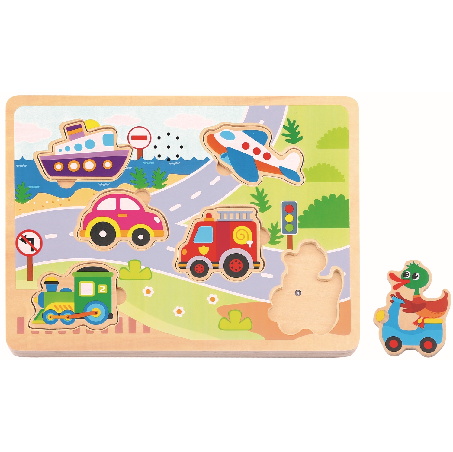 TOOKYLAND Casse-Tête Sonore - 7pcs - Puzzle en Bois avec Effets Sonores, 18 Mois +