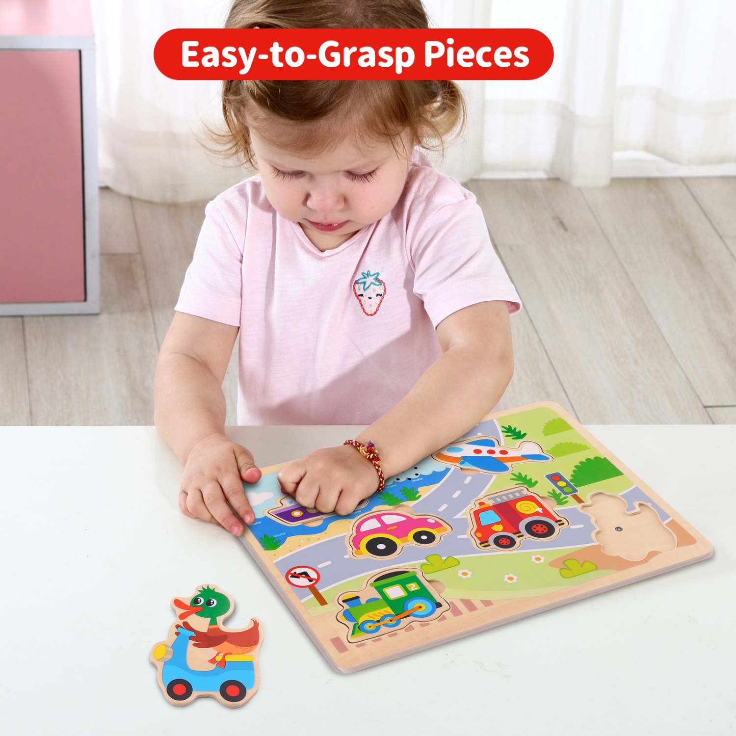 TOOKYLAND Casse-Tête Sonore - 7pcs - Puzzle en Bois avec Effets Sonores, 18 Mois +