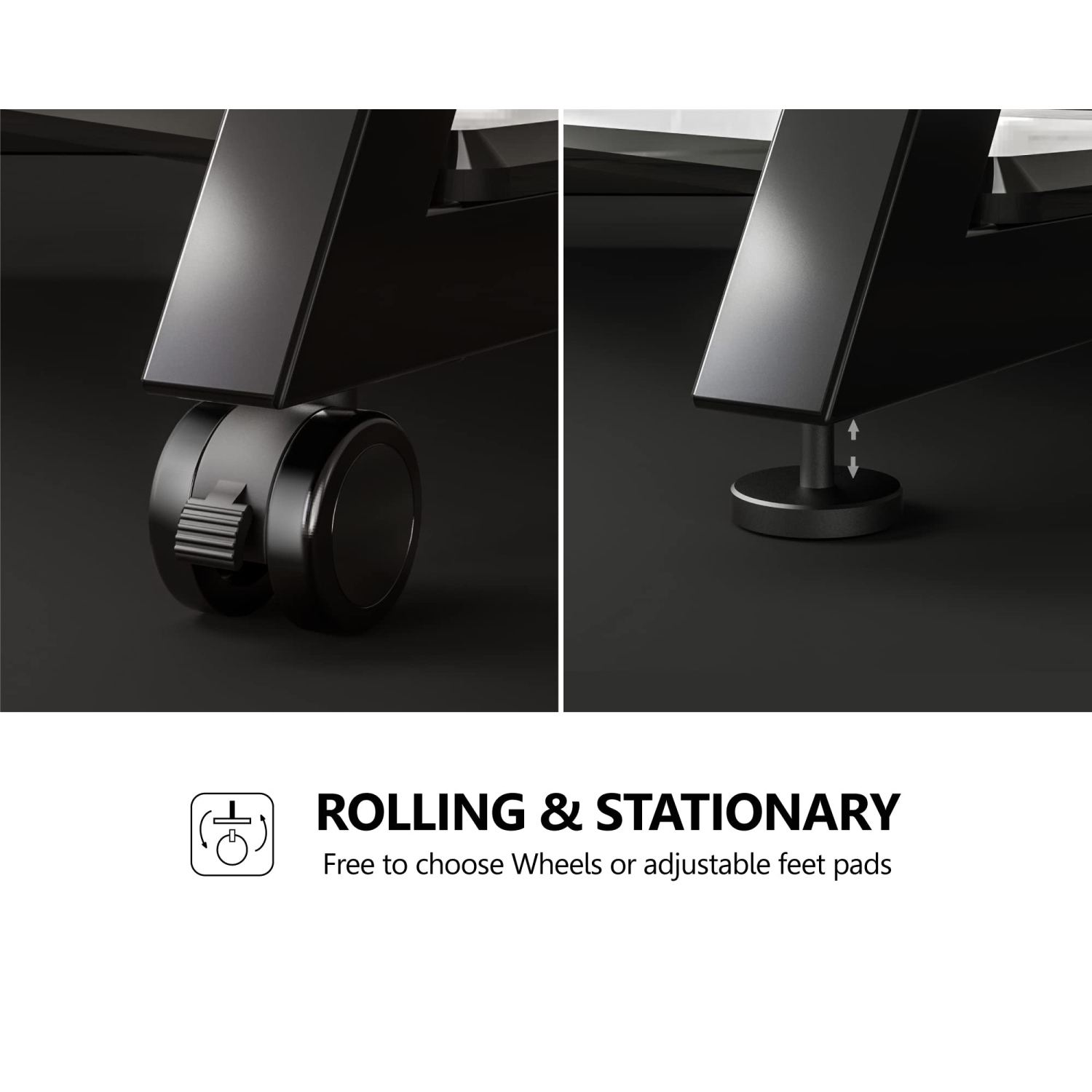 FITUEYES Design Corner Floor TV Stand for 32-65 Inch TV, Modern TV Stand TV Cart with Mount for LCD/LED Flat Curved Screens, Height Adjustable