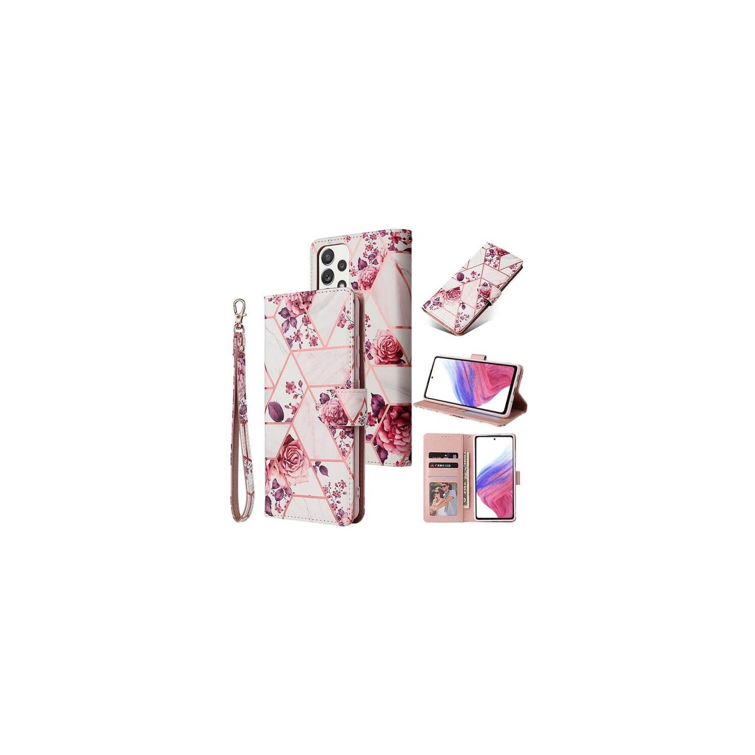 Étui cuir véritable SuprRShield pour Galaxy S22 plus 5G de Samsung Étui portefeuille cuir avec pochette à rabat magnétique pour carte Galaxy S21+