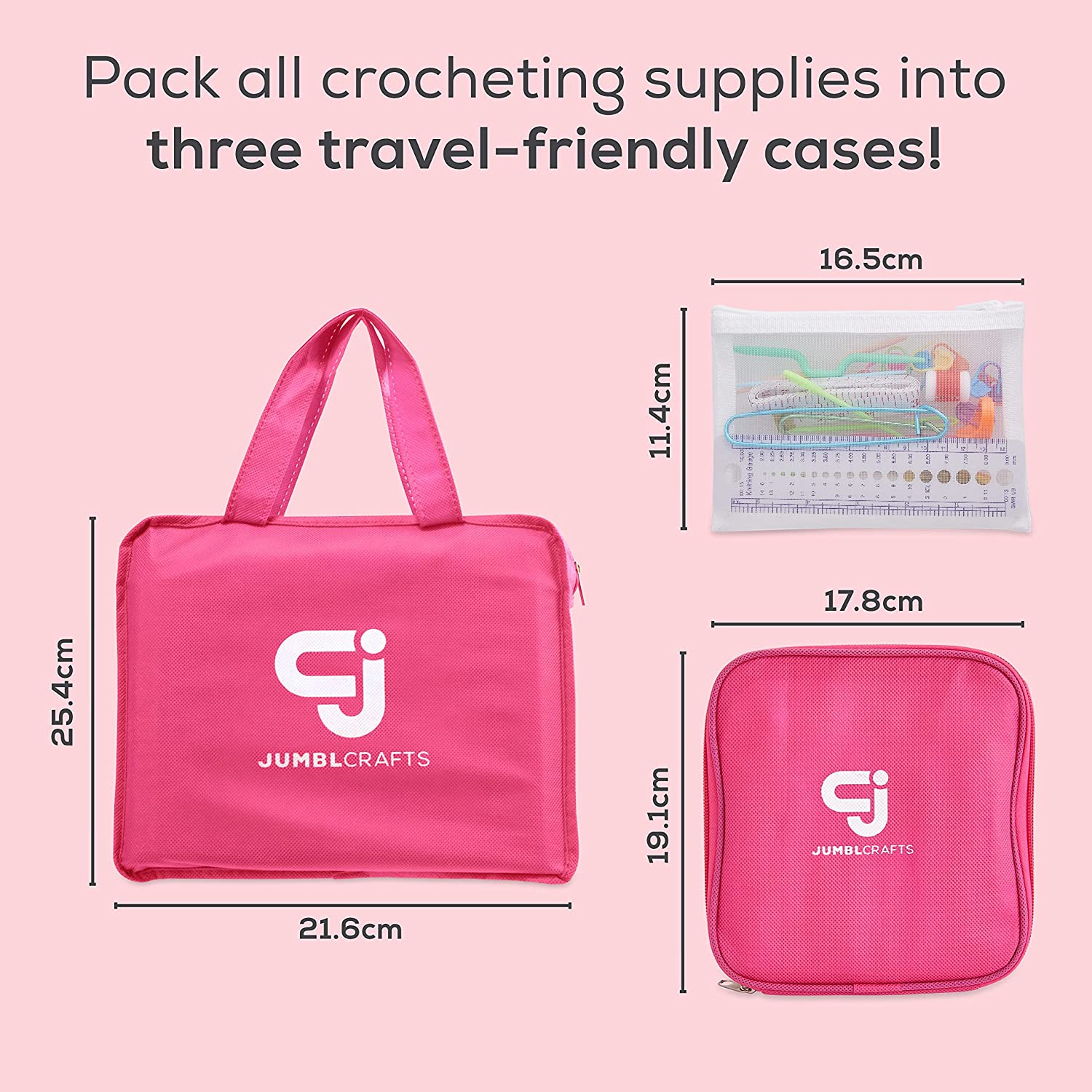 JumblCrafts Crochet Kit with Crochet Hooks, Crochet Needle and Yarn Set