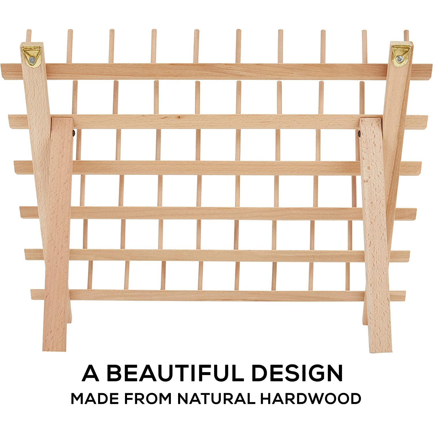 Porte-fil en bois à 60 bobines de JumblCrafts avec crochets à suspendre