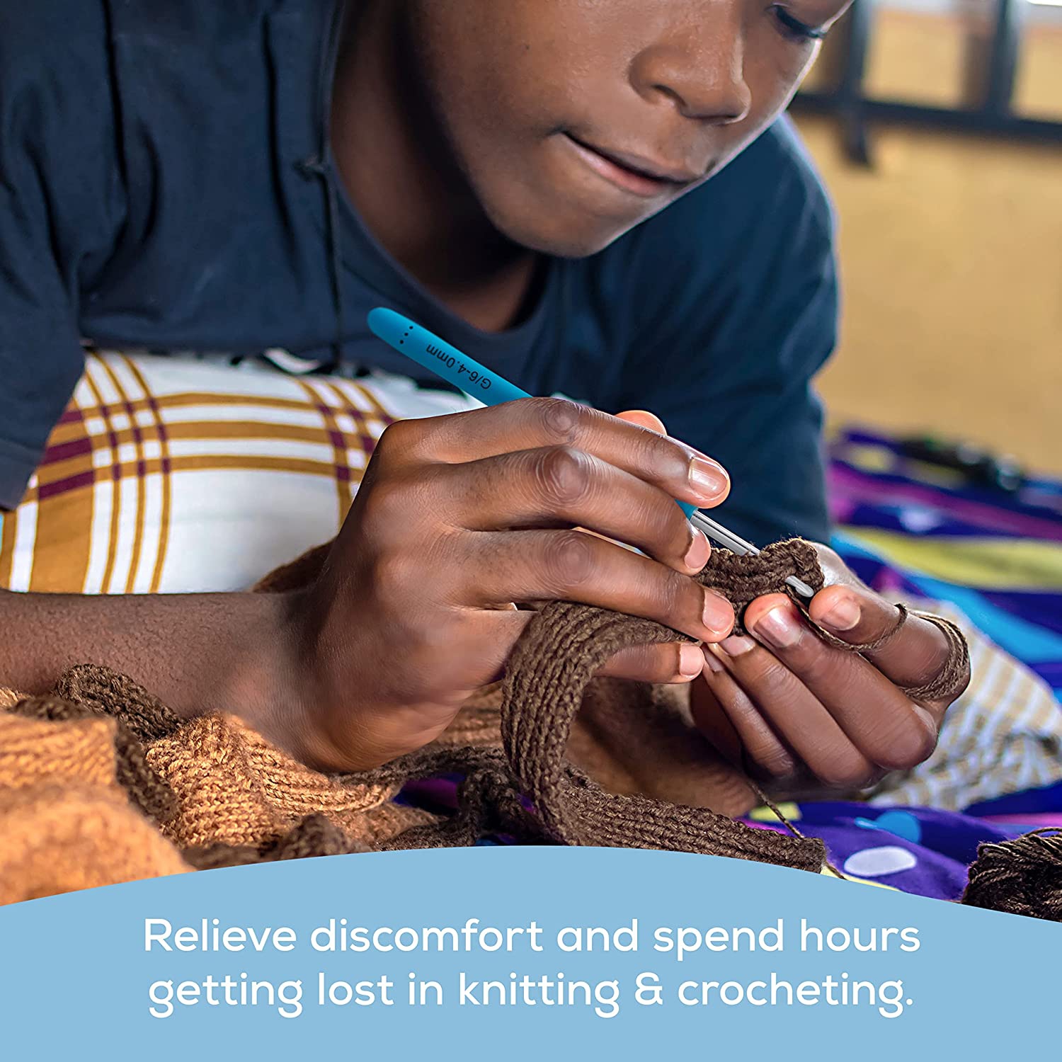 JumblCrafts 12-Piece Crochet Hook Set, Colorful Crochet Hooks with Rubber Grip